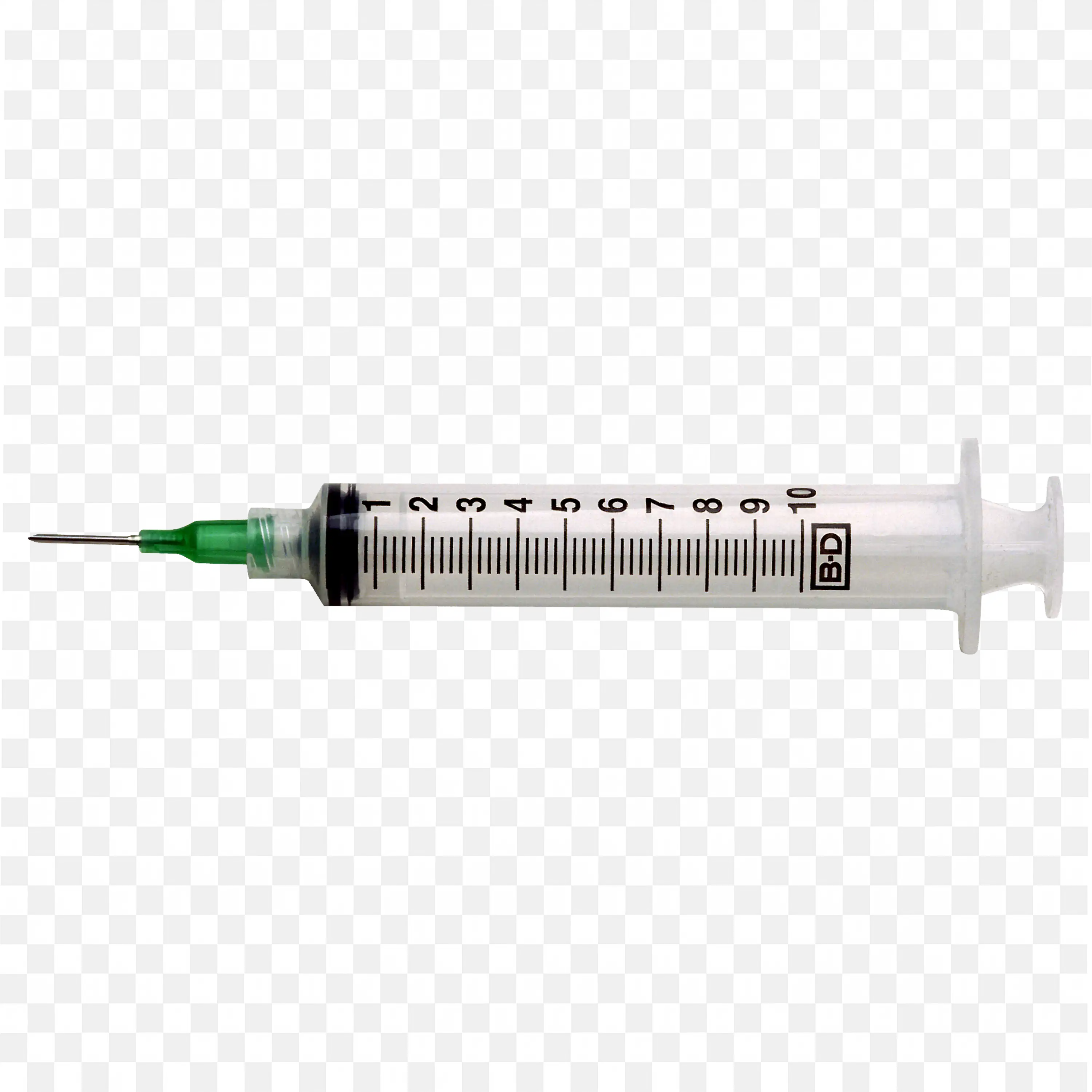 Medical Syringe With Green Needle Cap Png Image Download
