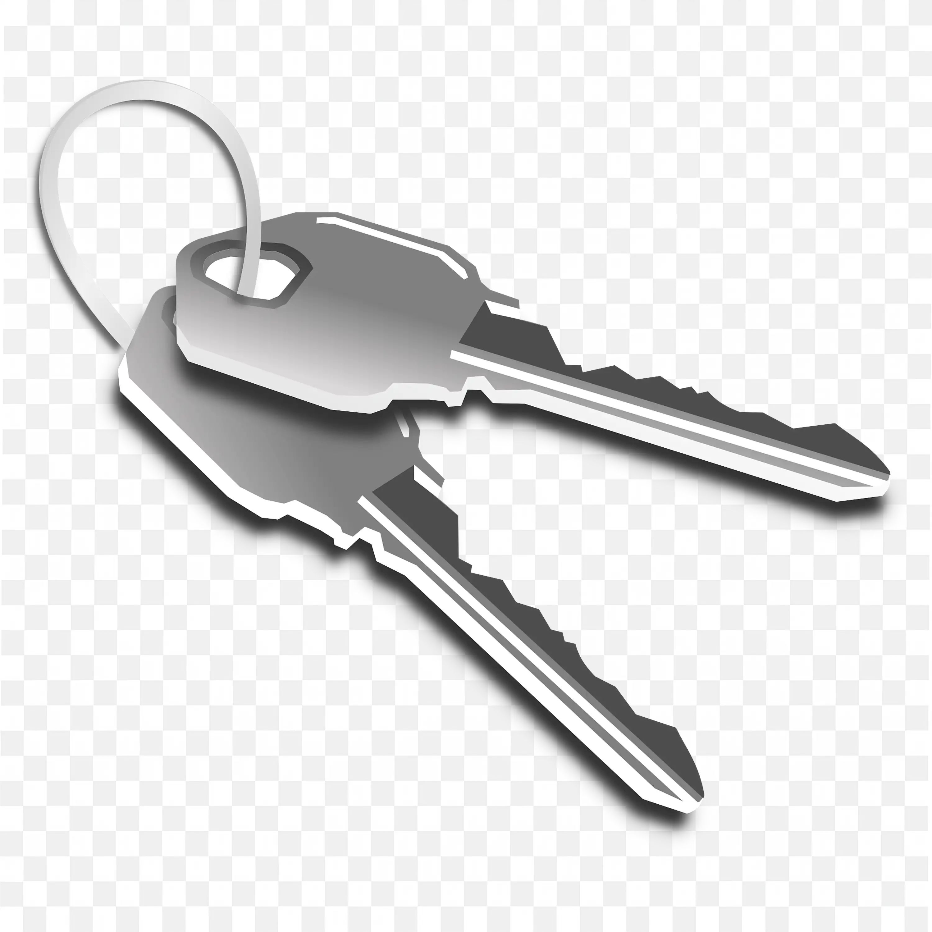 Modern House Keys Attached To A Metal Keyring Free Png Image