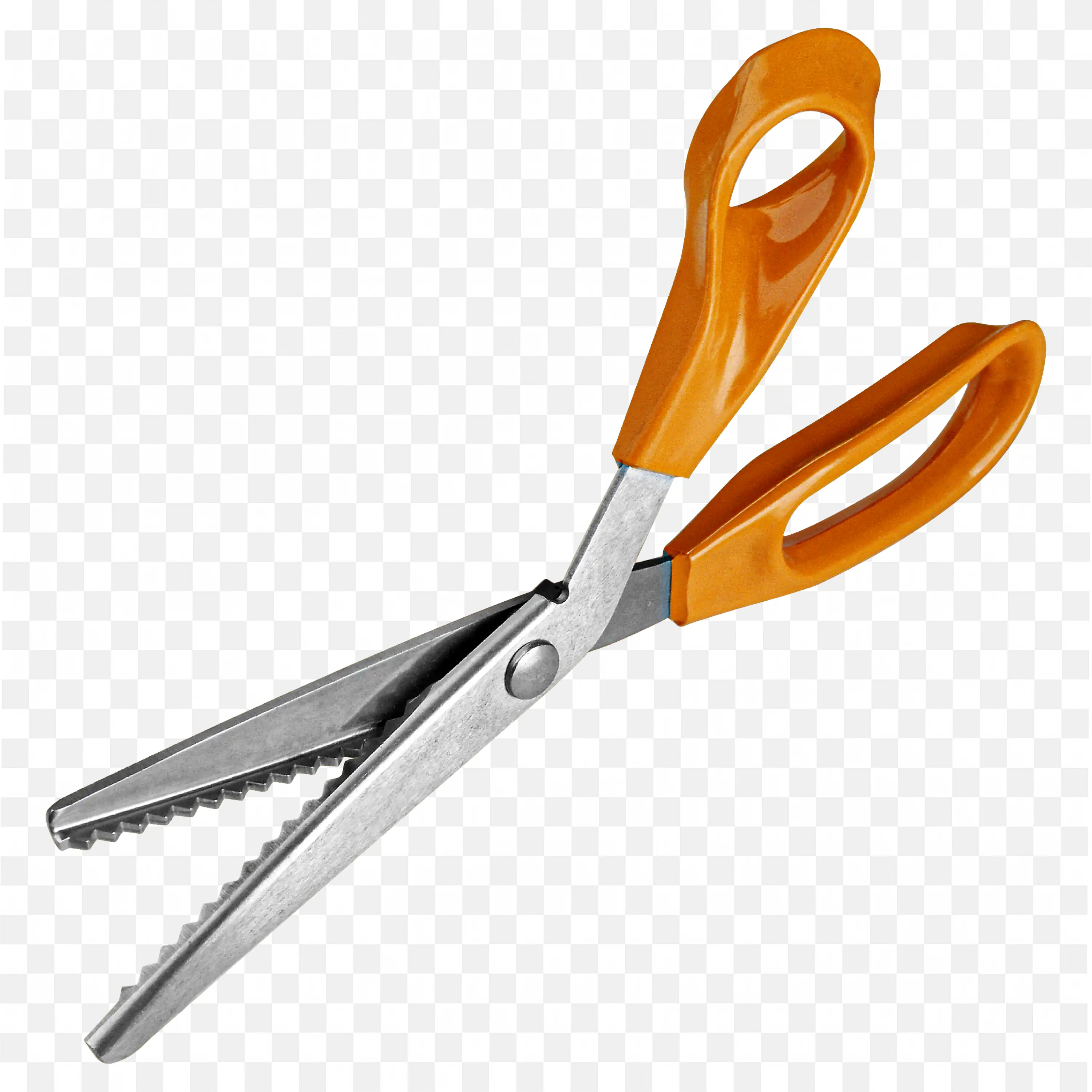 Orange Handle Zigzag Scissors Free  Png Image Download