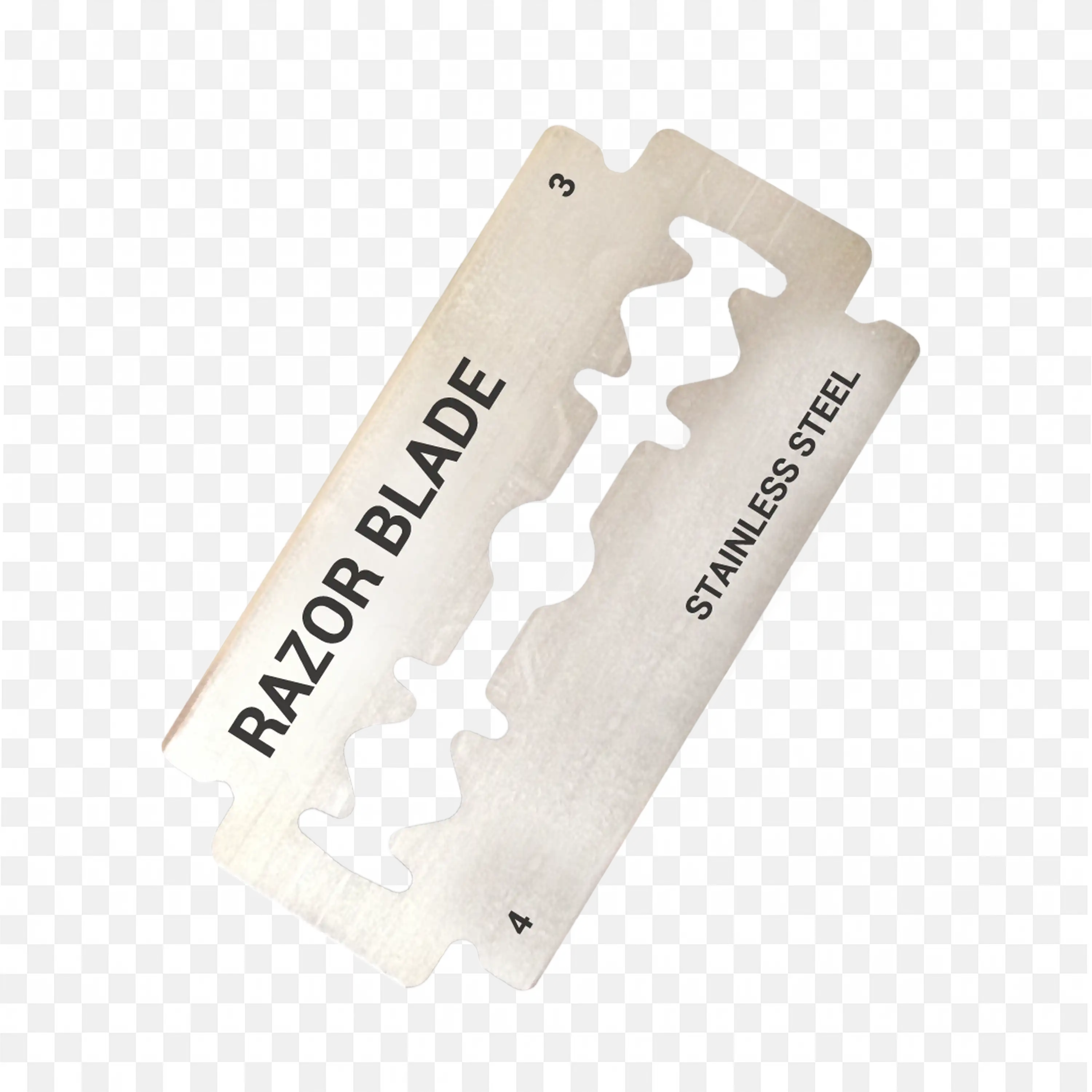 Positioned Flat Stainless Steel Razor Blade Png Image