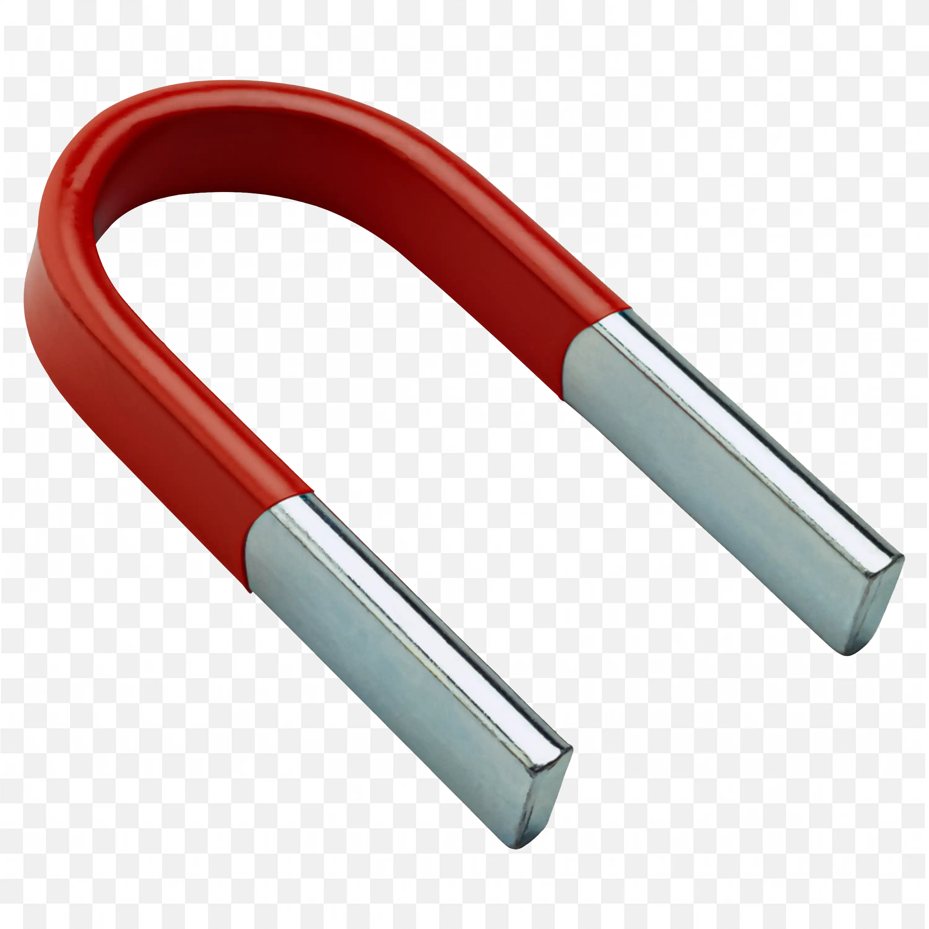 Red Horseshoe Magnet With Silver Poles Design Png Download