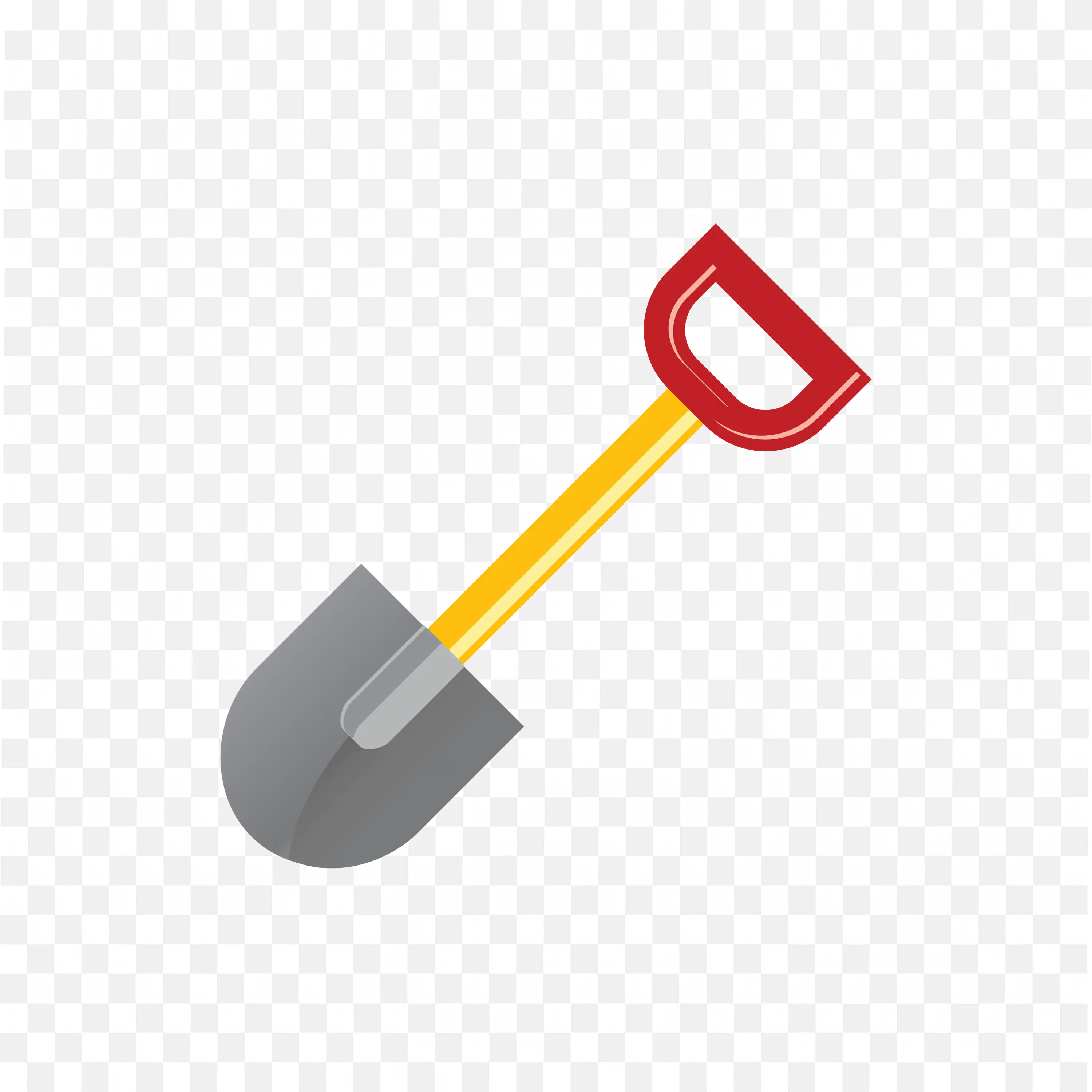 Shovel With A Yellow Handle And Red Grip Free Png Download