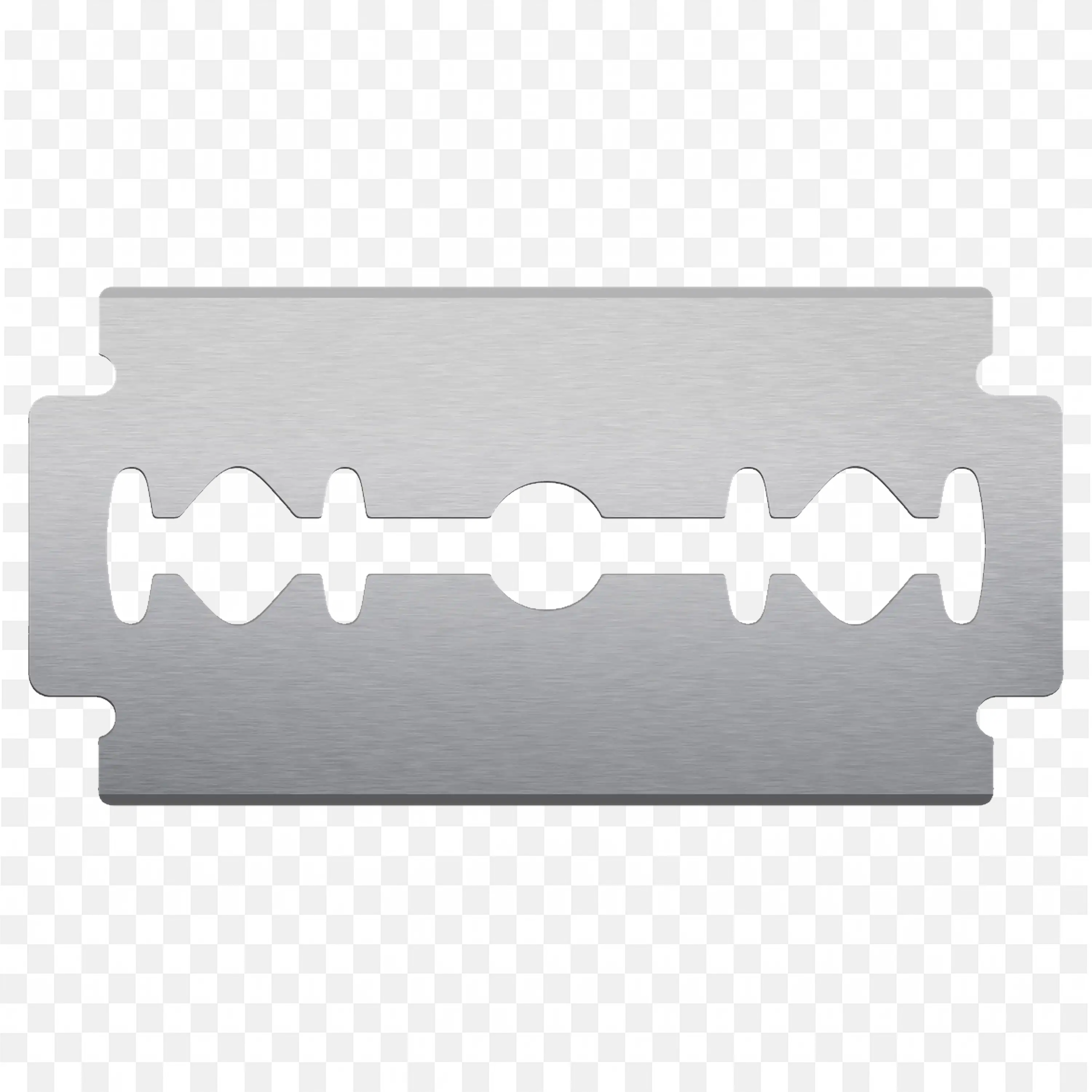 Silver Metal Razor Blade With Two Sharp Cutting Edges Png