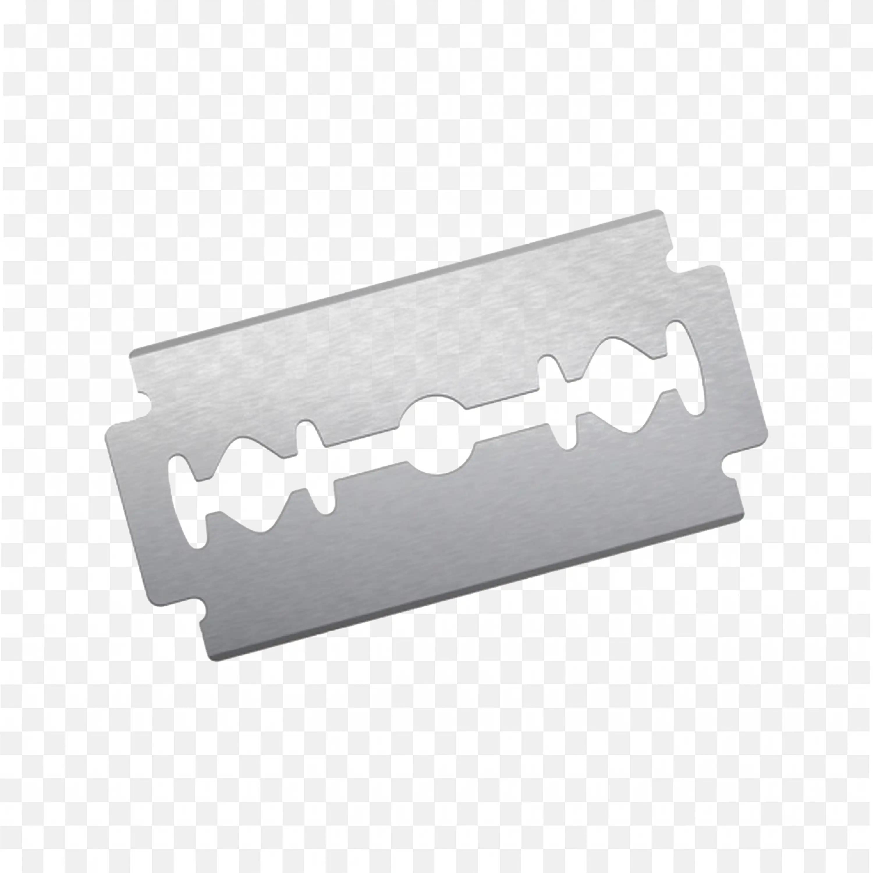 Silver Razor Blade Lying Flat On A White Background Png