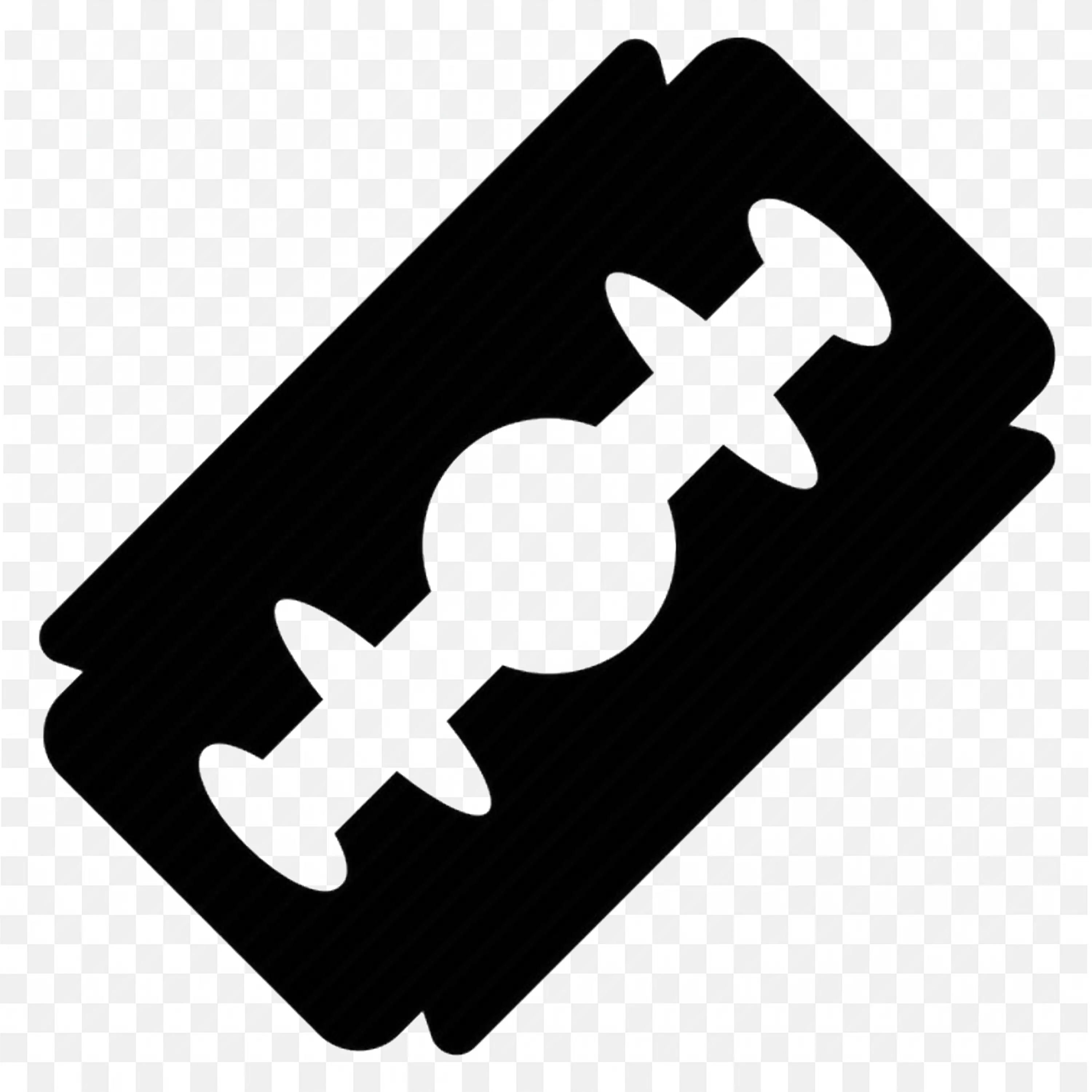 Simple Black Razor Blade Shadow Icon On White Background