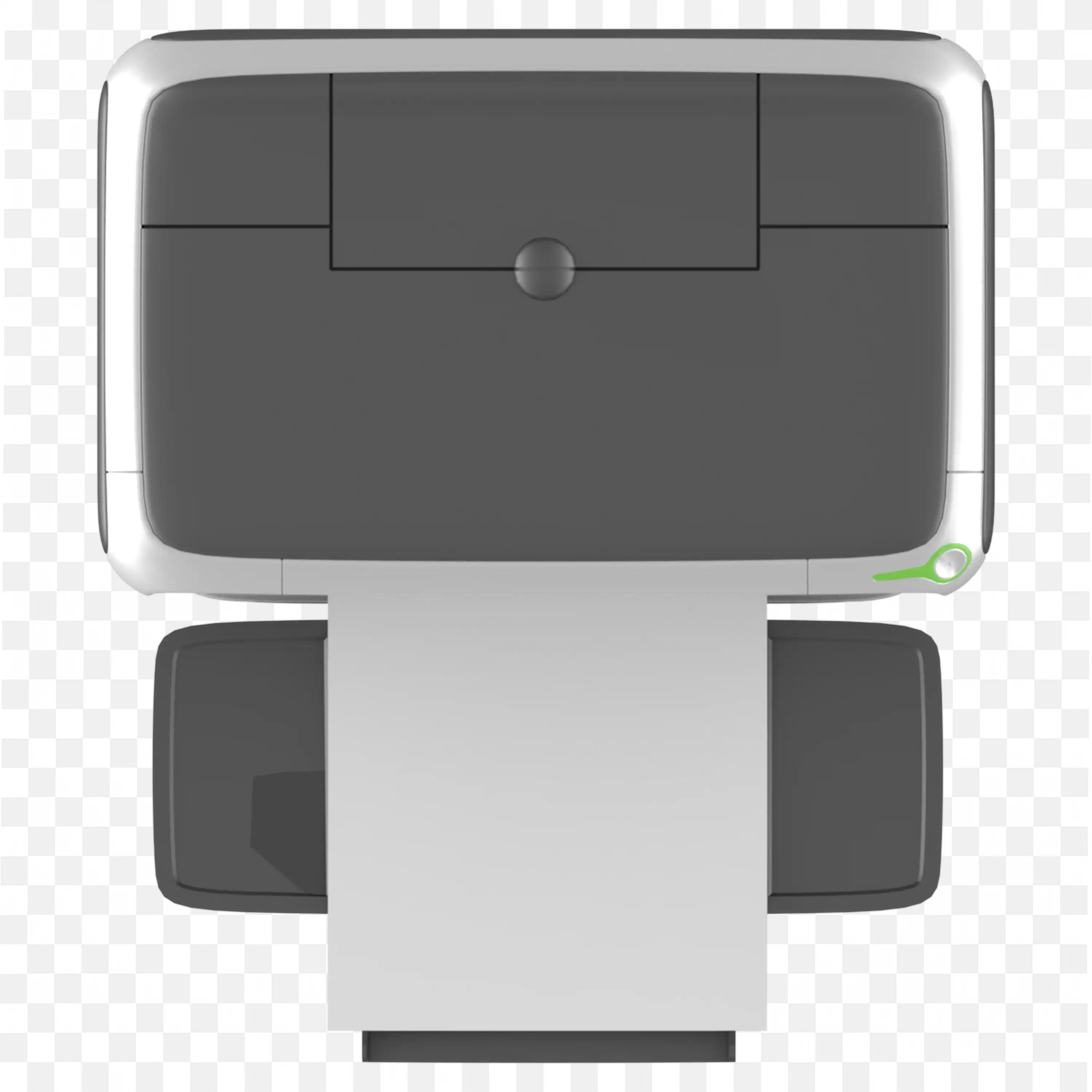 Top View Of Modern Printer With Paper Tray And Power Button