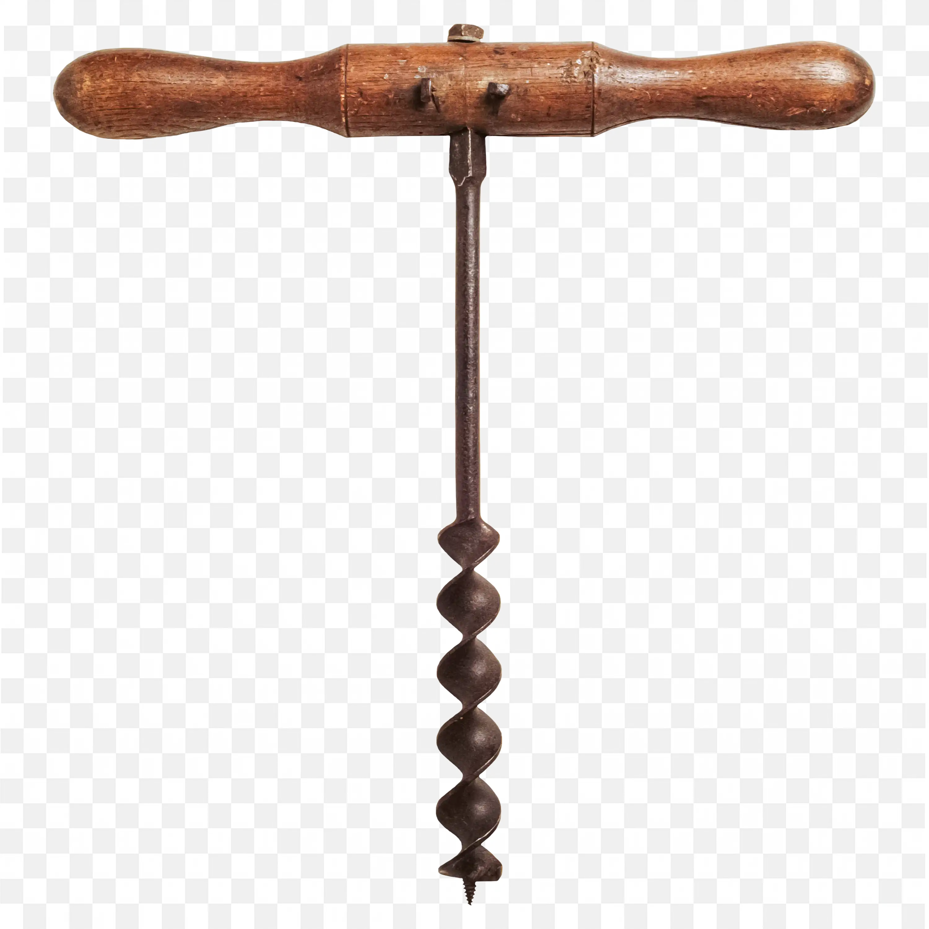 Wooden T Corkscrew To Extract Corks From Wine Bottles Png