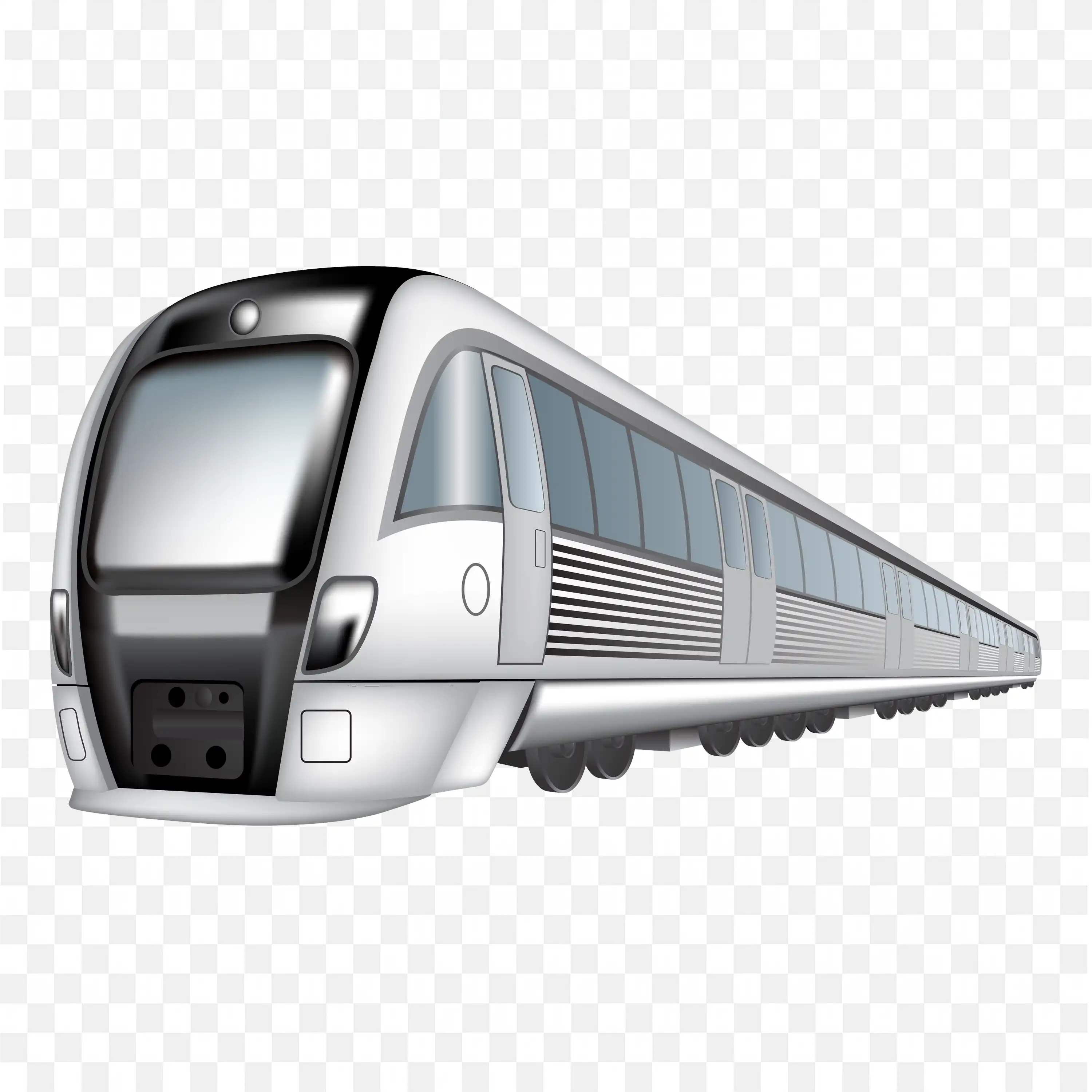 3D Illustration Of A Modern Silver High Speed Train PNG
