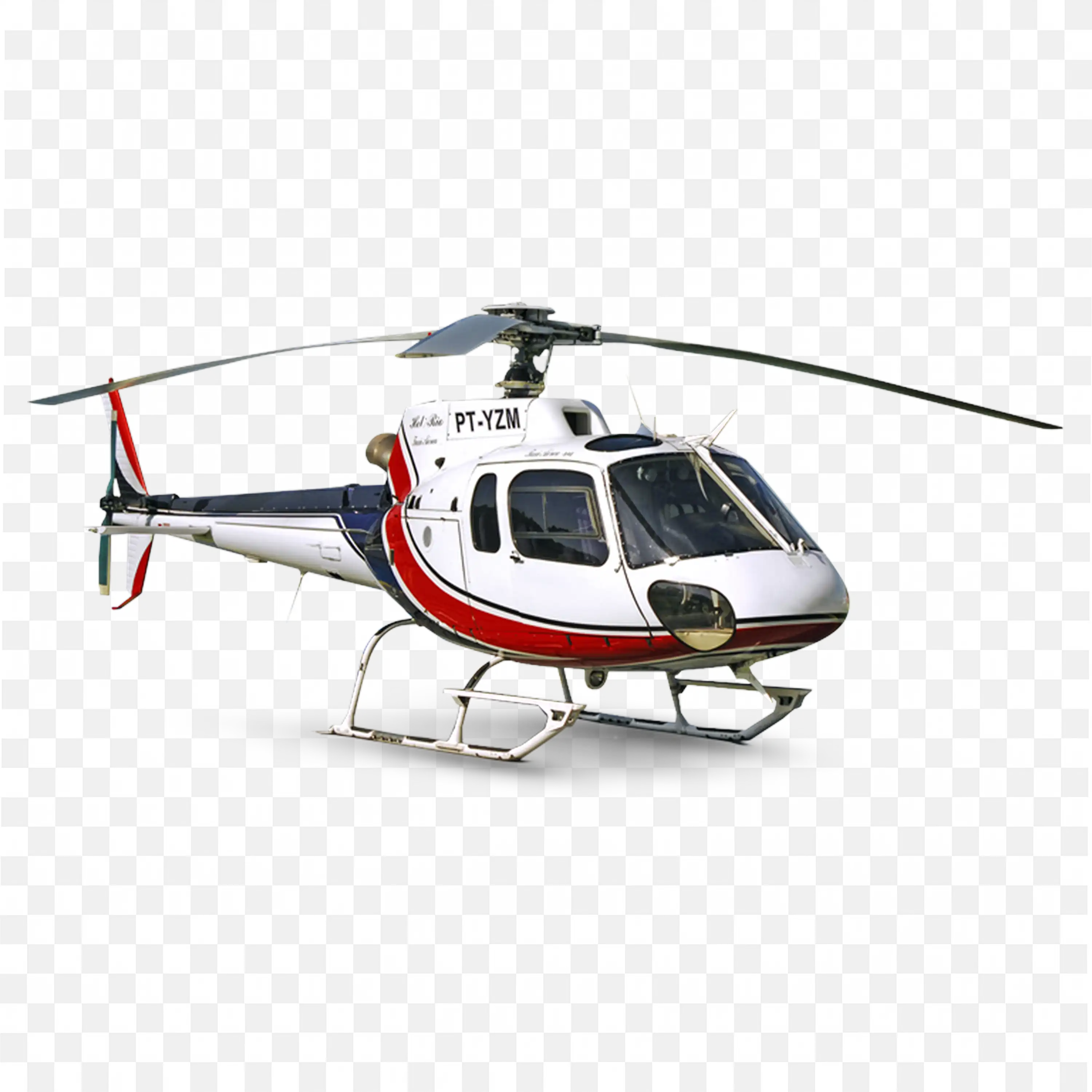Airbus Helicopters H125 with White Red and Blue Stripe PNG