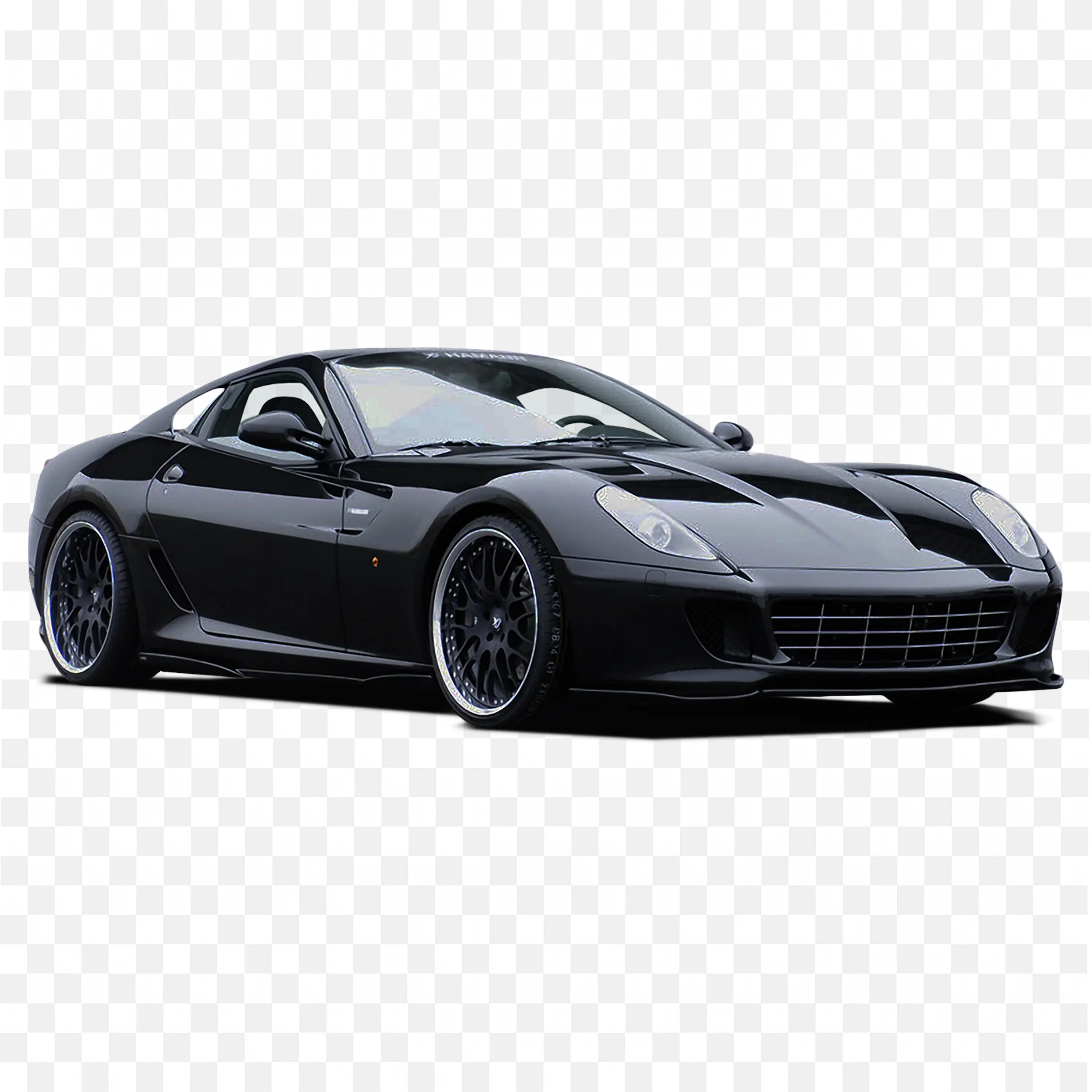 Black Ferrari 599 Gtb Fiorano An Luxury Sports Car PNG