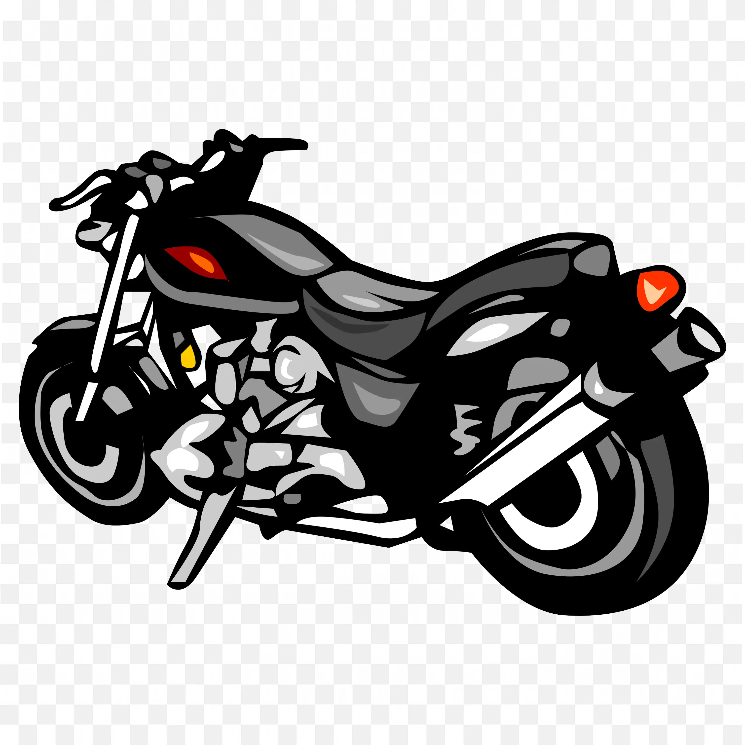 Black Motorcycle With Shiny Chrome Parts and Bold Style