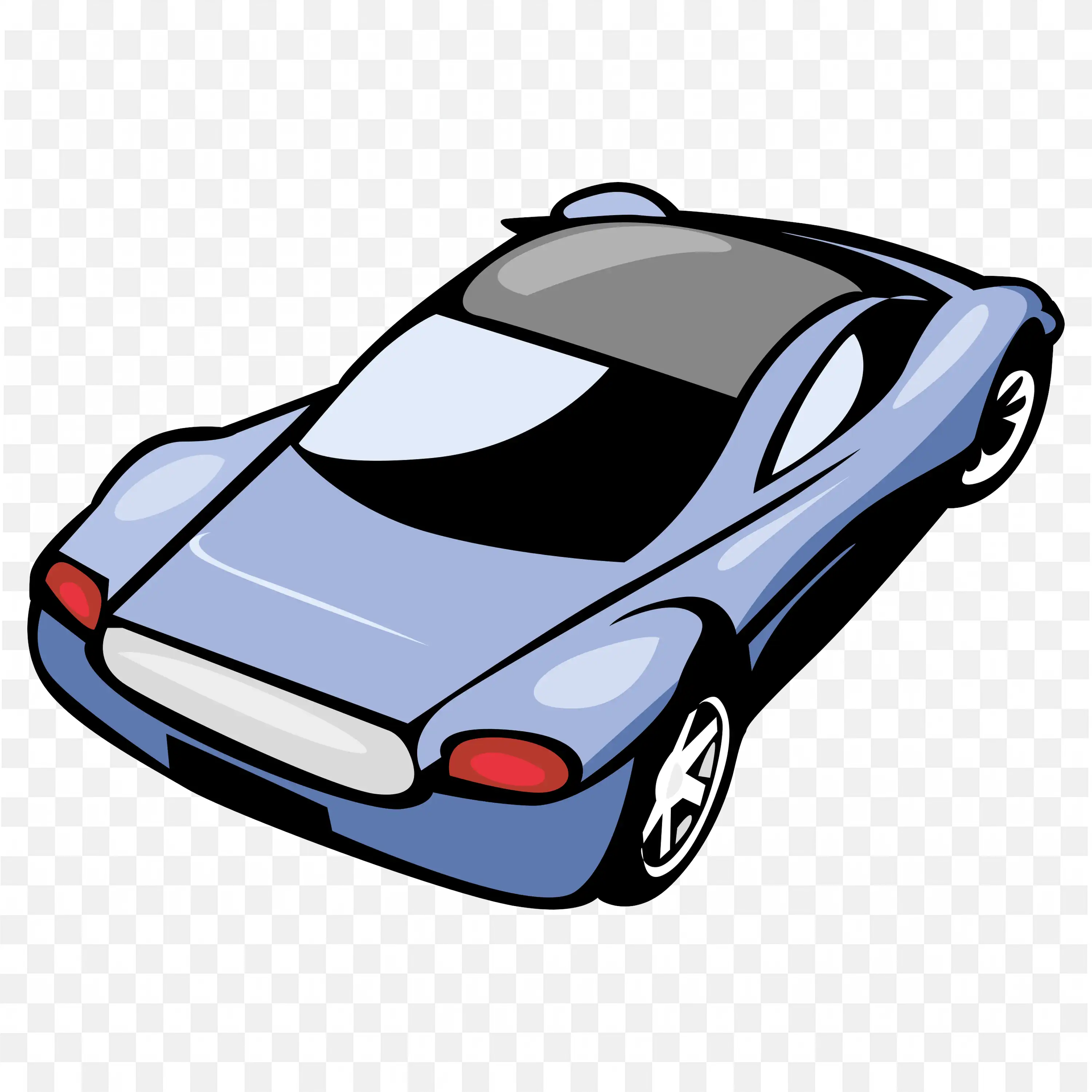 Blue Compact Sports Car With Aerodynamic Curves Free PNG