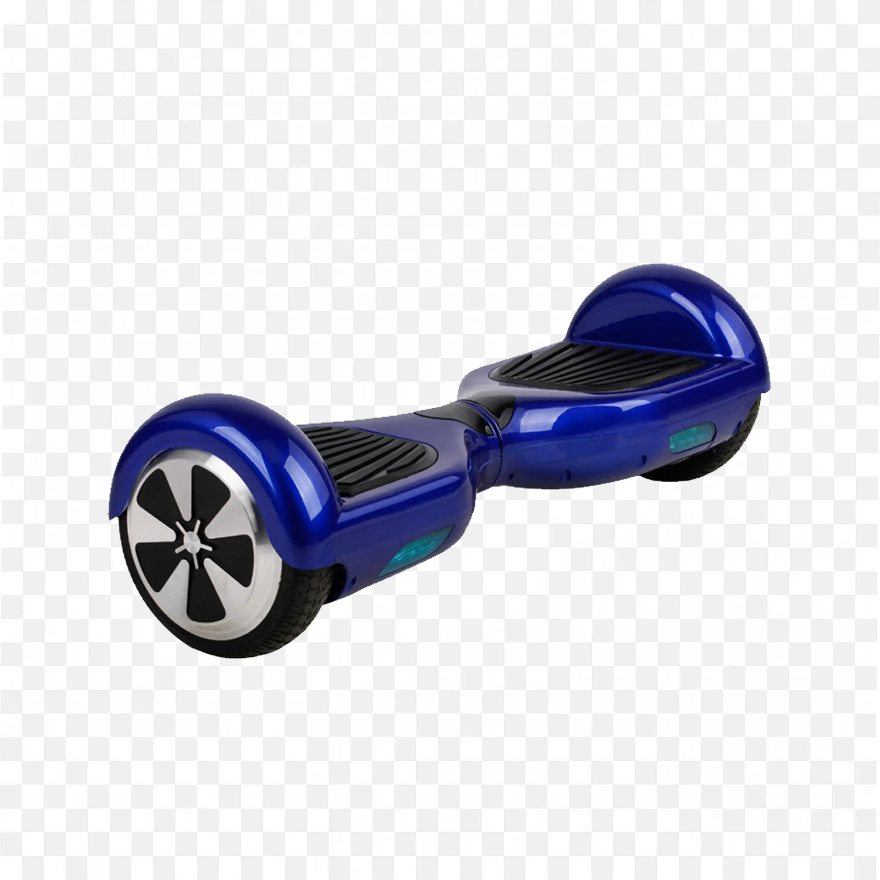 Blue Hoverboard Scooter with Black Footpads and Wheels PNG