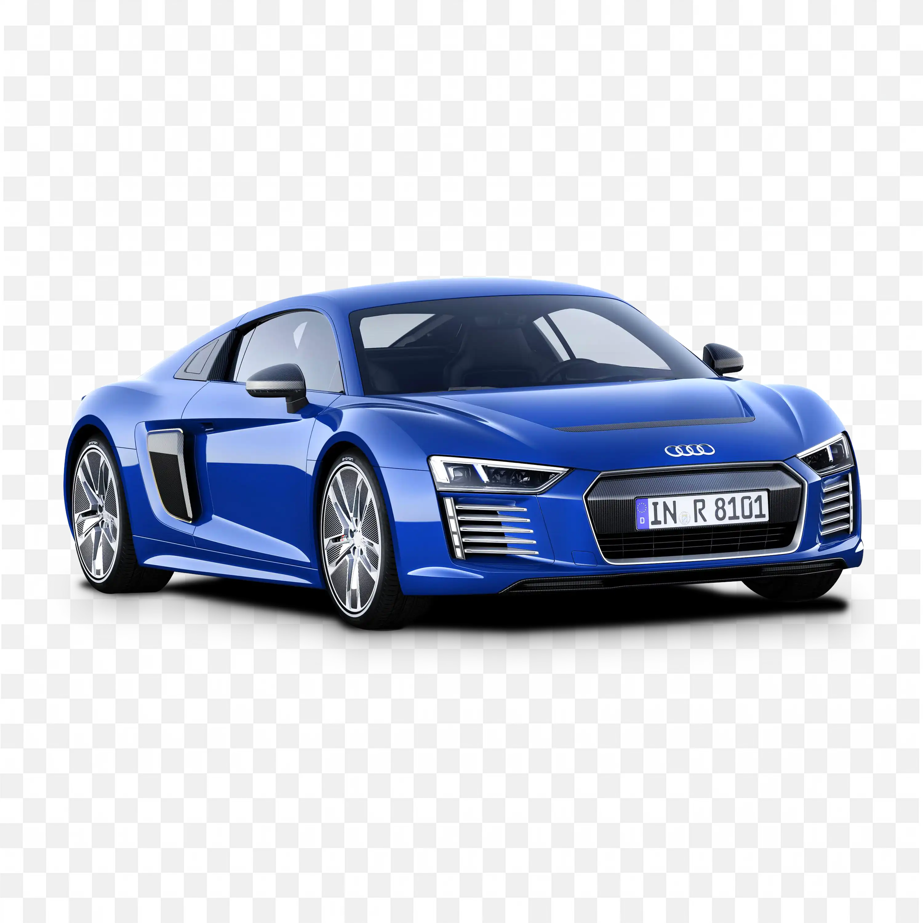 Blue Sleek Audi R8 High Performance Luxury Sports Car PNG