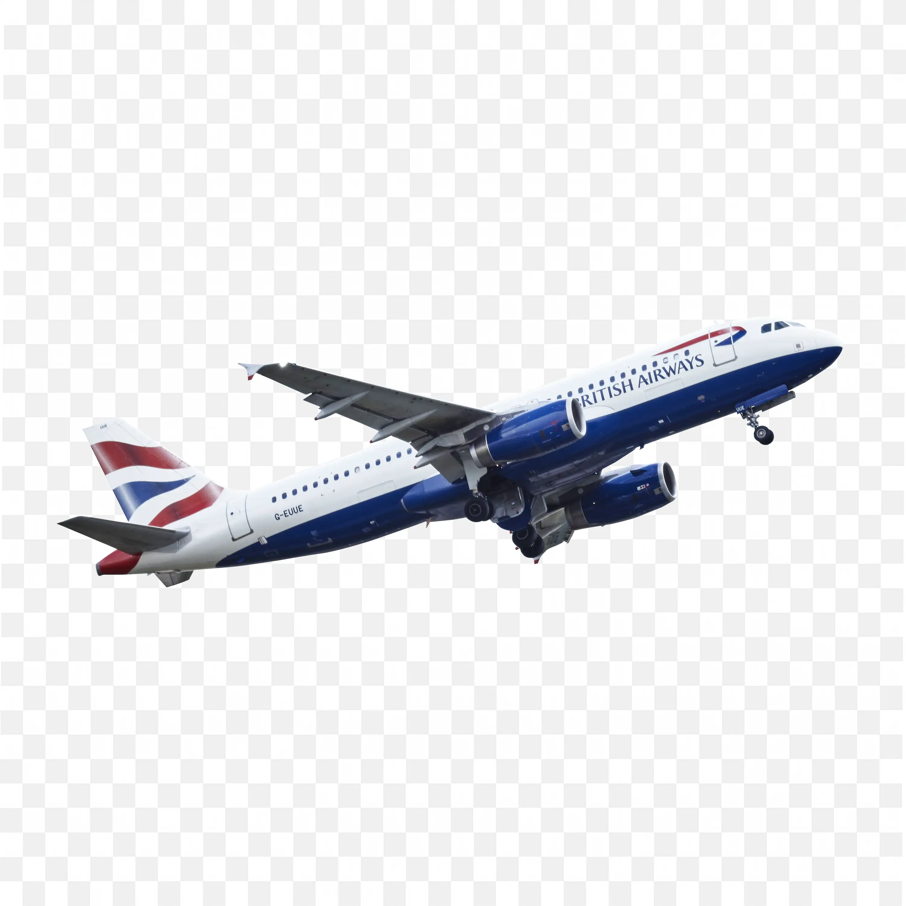 British Airways Commercial Jet Taking off into the Sky PNG