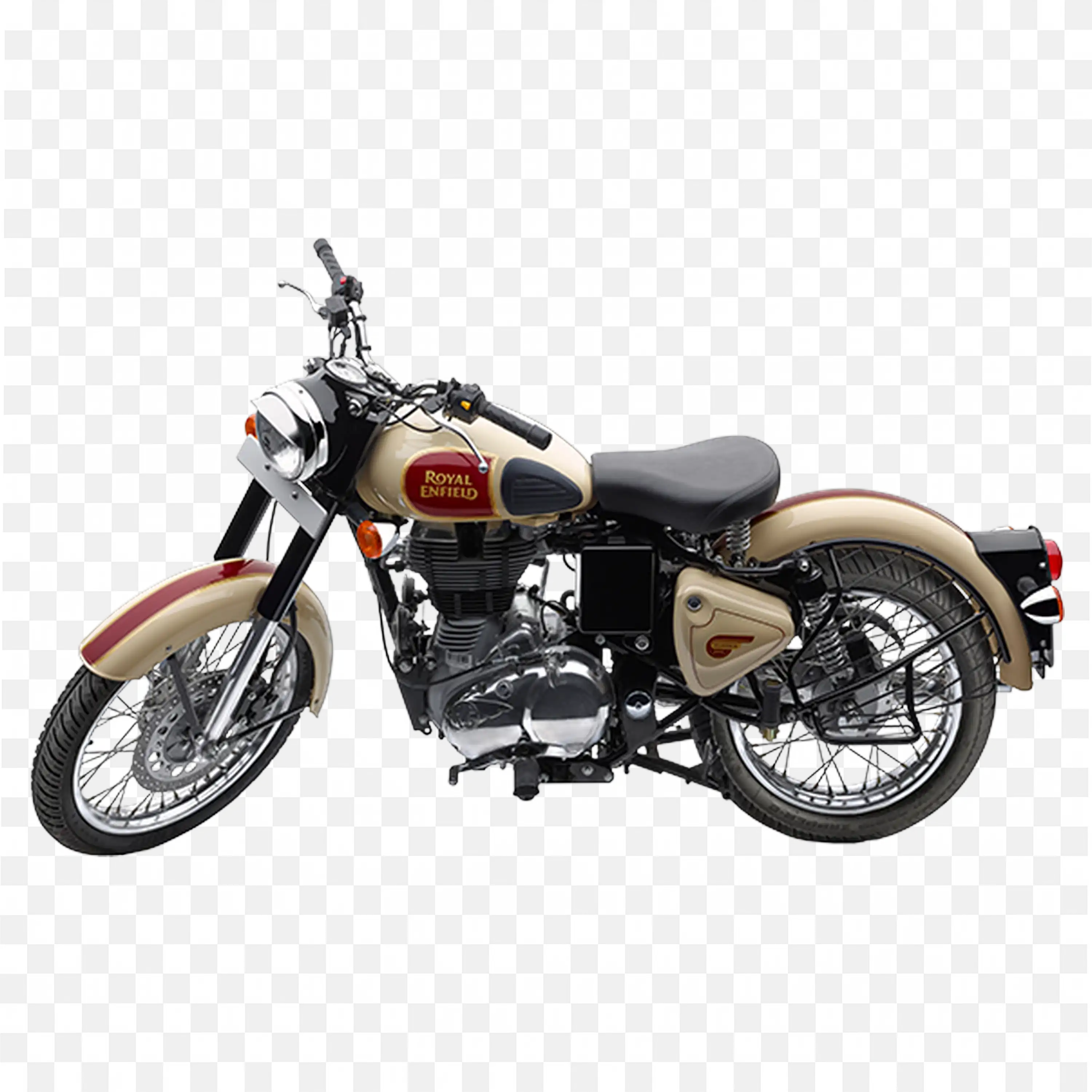 Brown Royal Enfield Classic 500 Vintage Style Motorcycle PNG