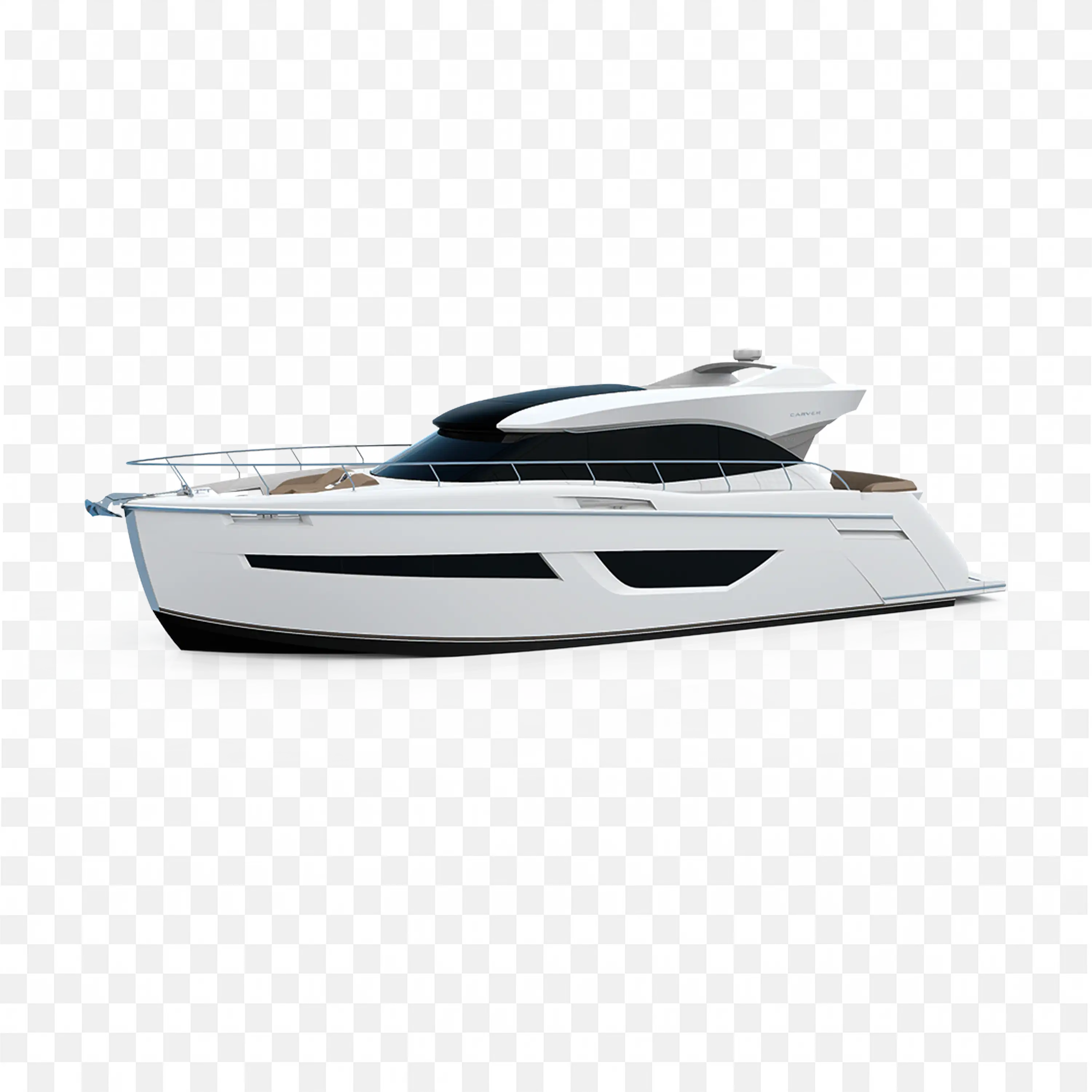 Carver C50 Command Bridge Yacht with Large Windows PNG Image