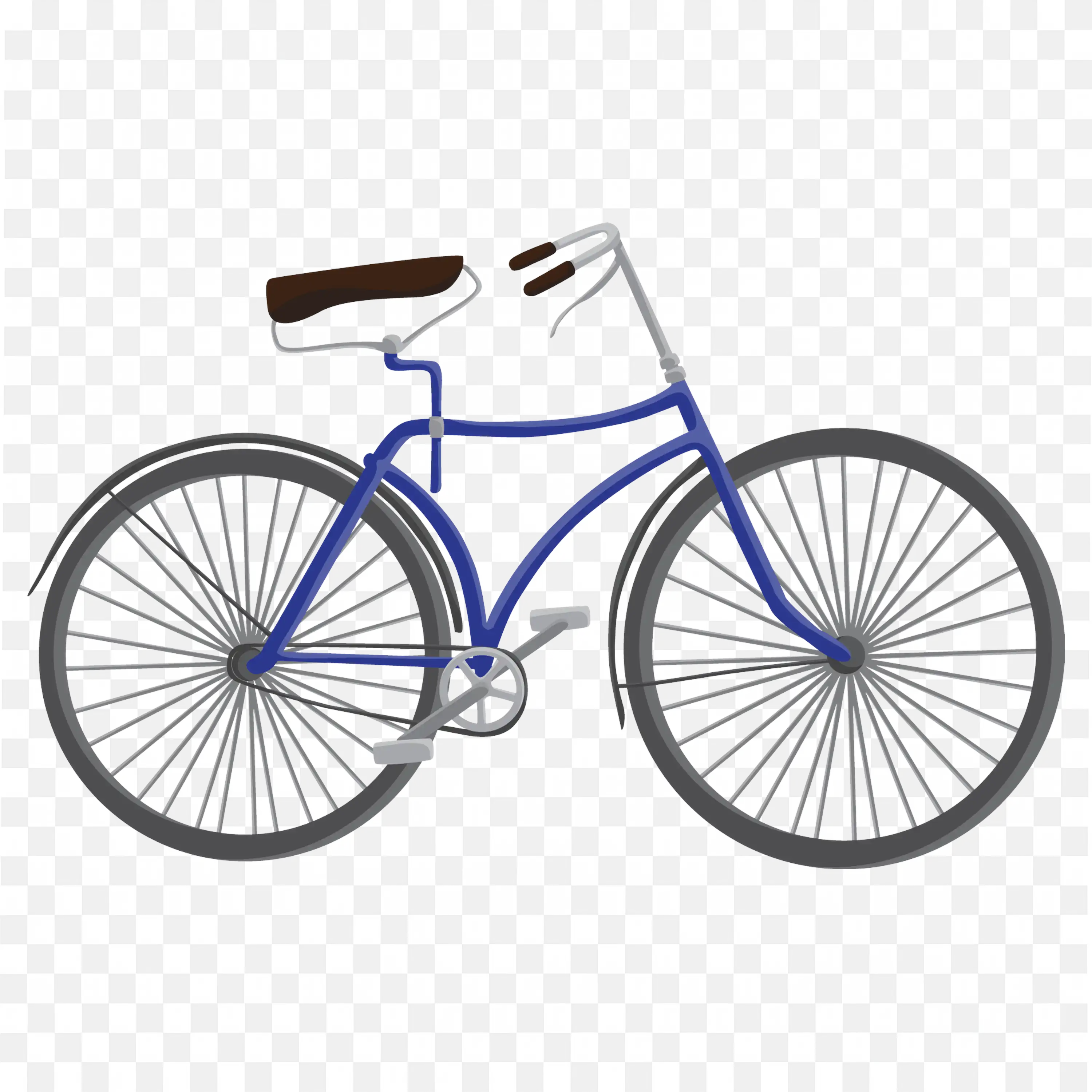 Classic Blue Bicycle Designed for Casual City Ride Free PNG