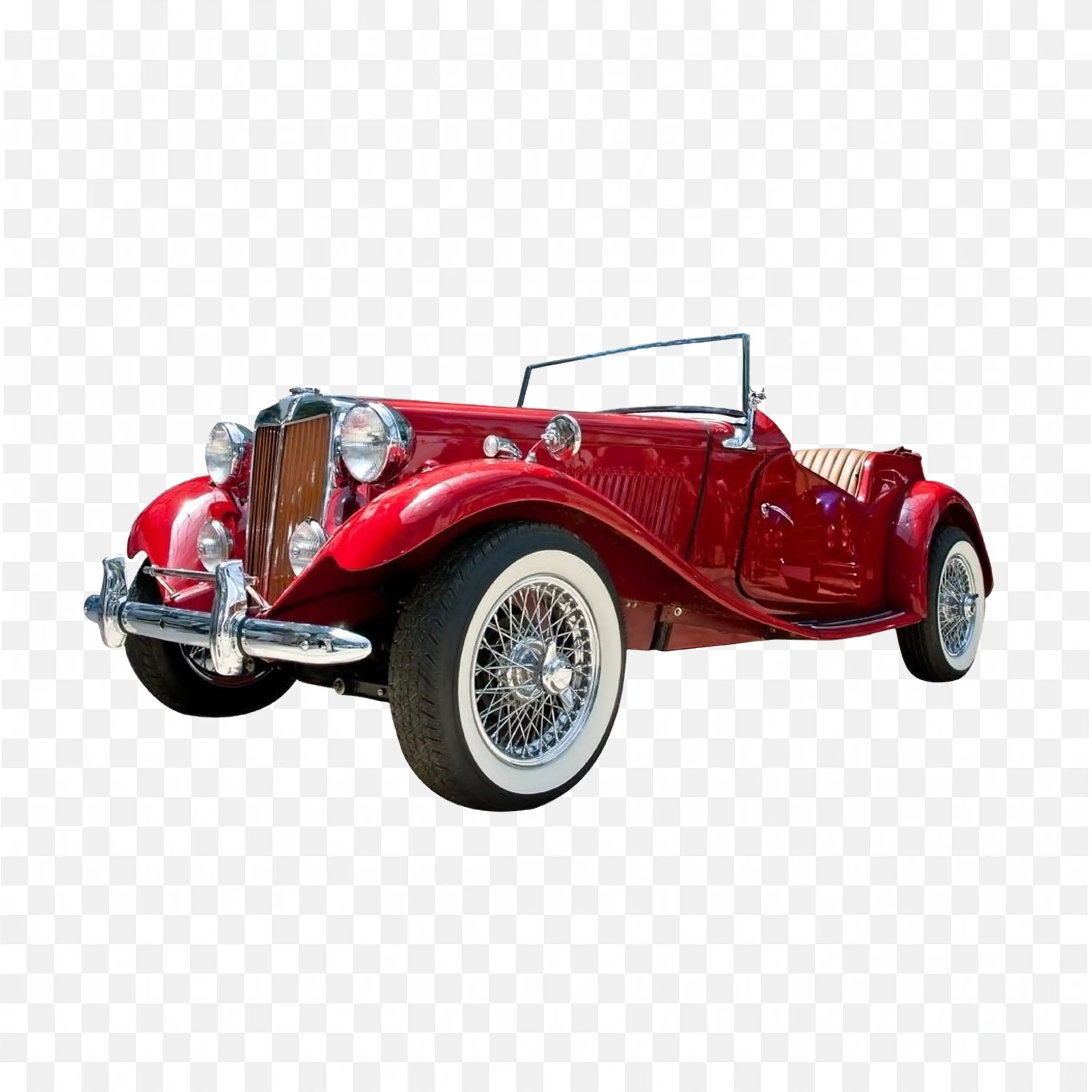 Classic Red Mg T Type Car Perfect for Vintage Travel PNG