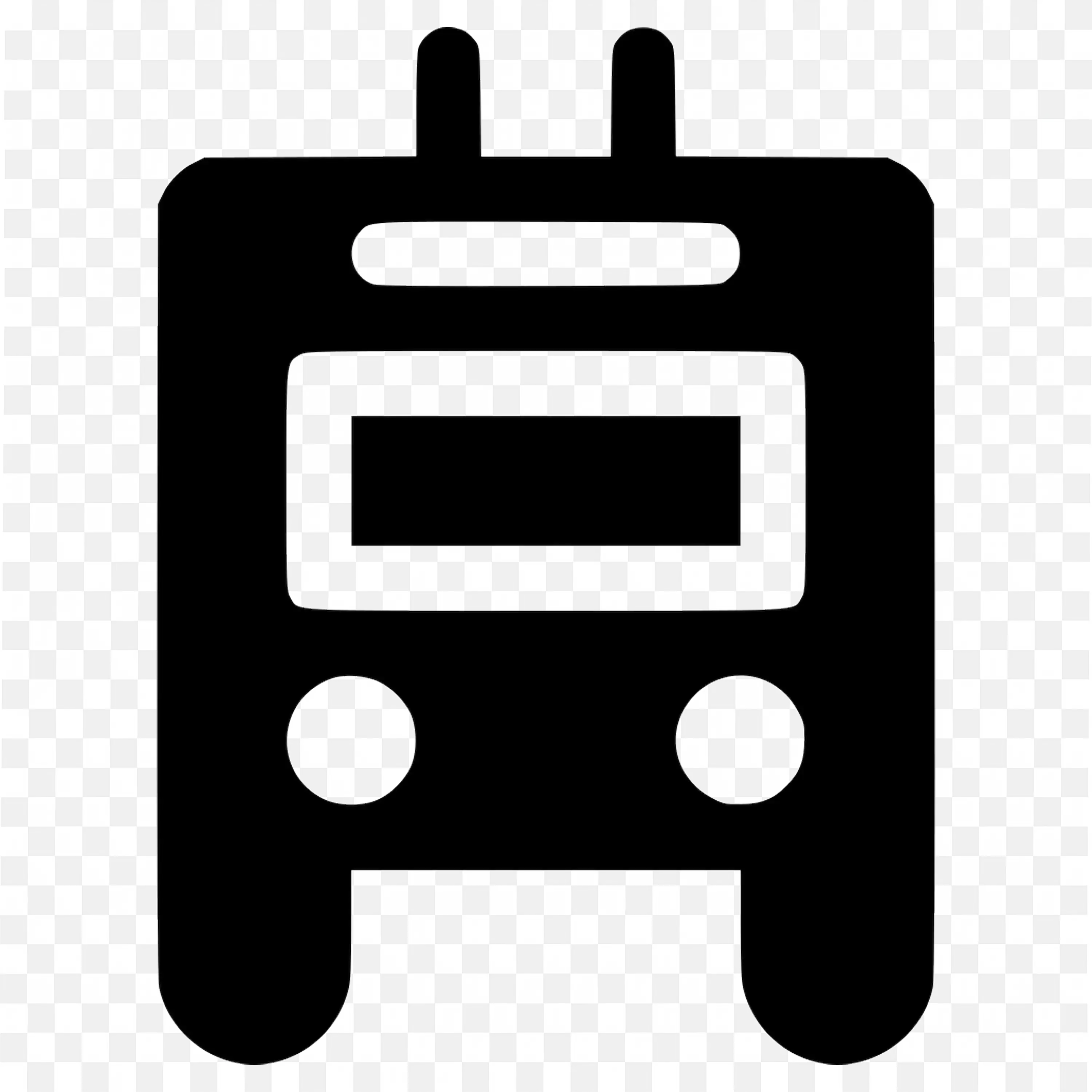 Iconic Trolleybus Outline in Black On Transparent Background
