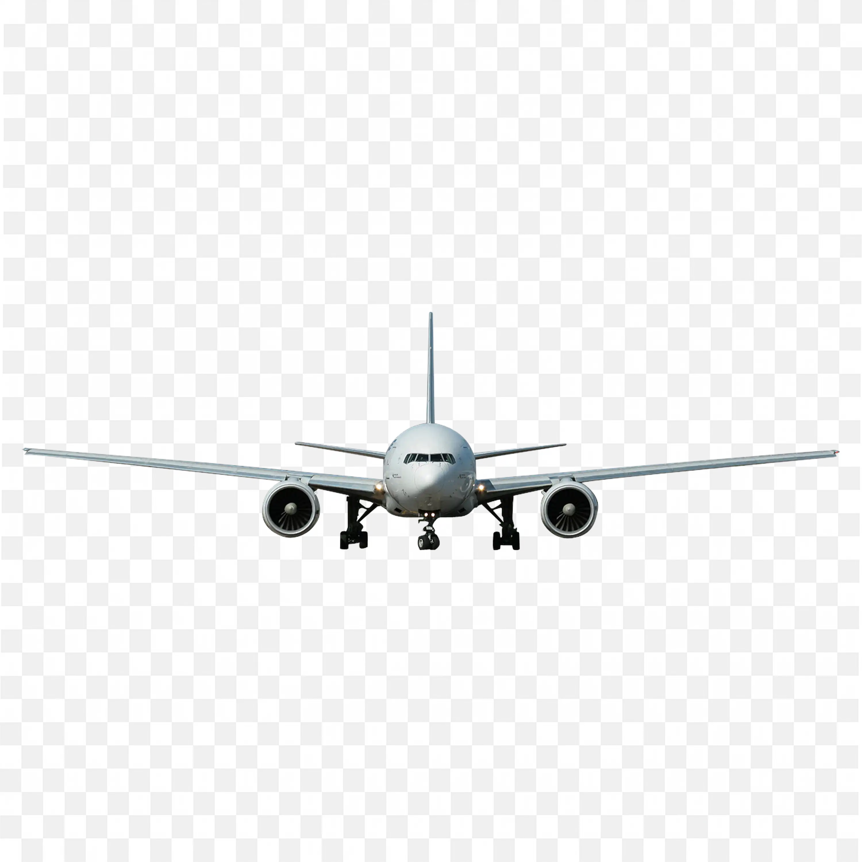 Jet Airplane Seen From the Front on Runway Free PNG Download