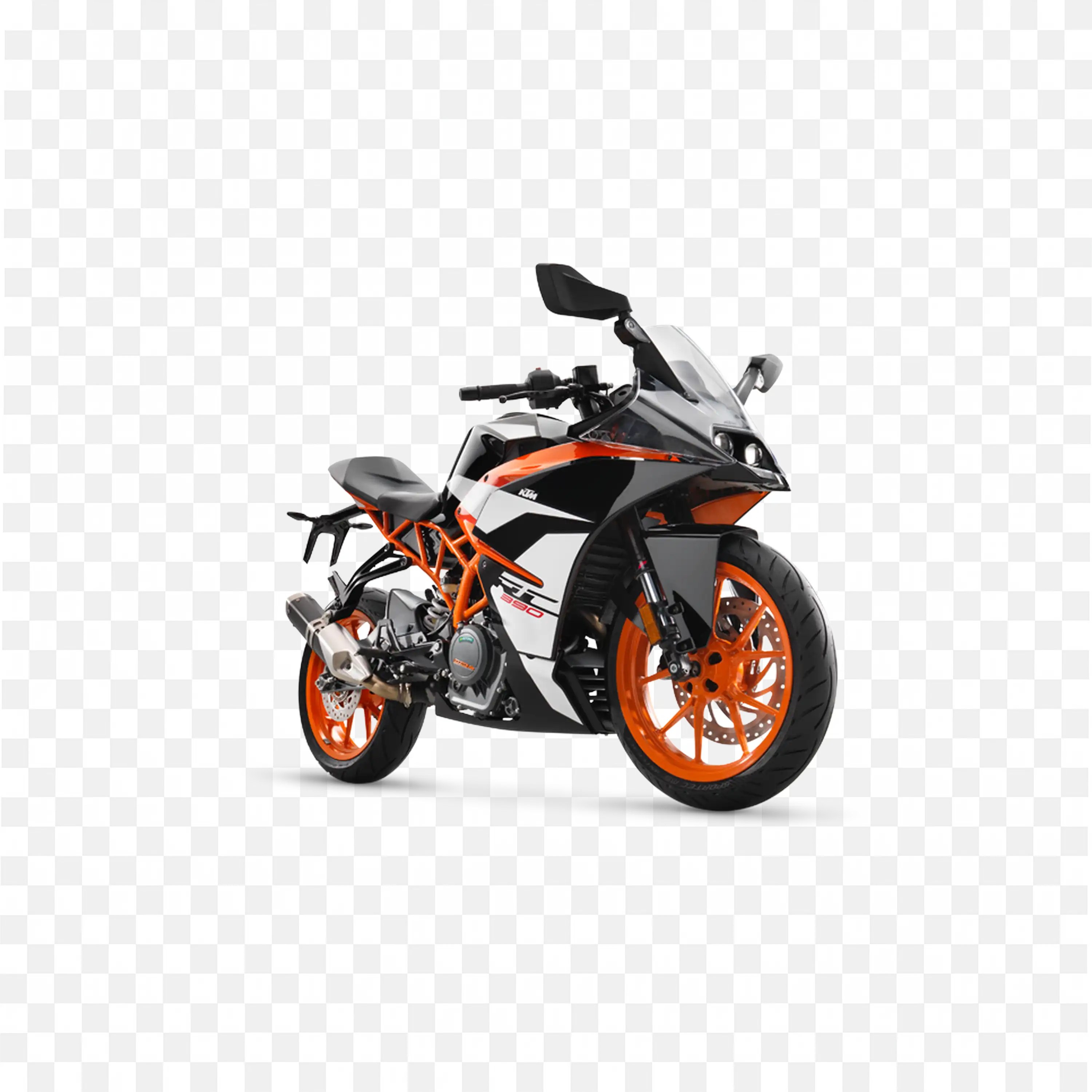 Ktm Rc 390 Orange and Black Fast Racing Motorcycle PNG Free