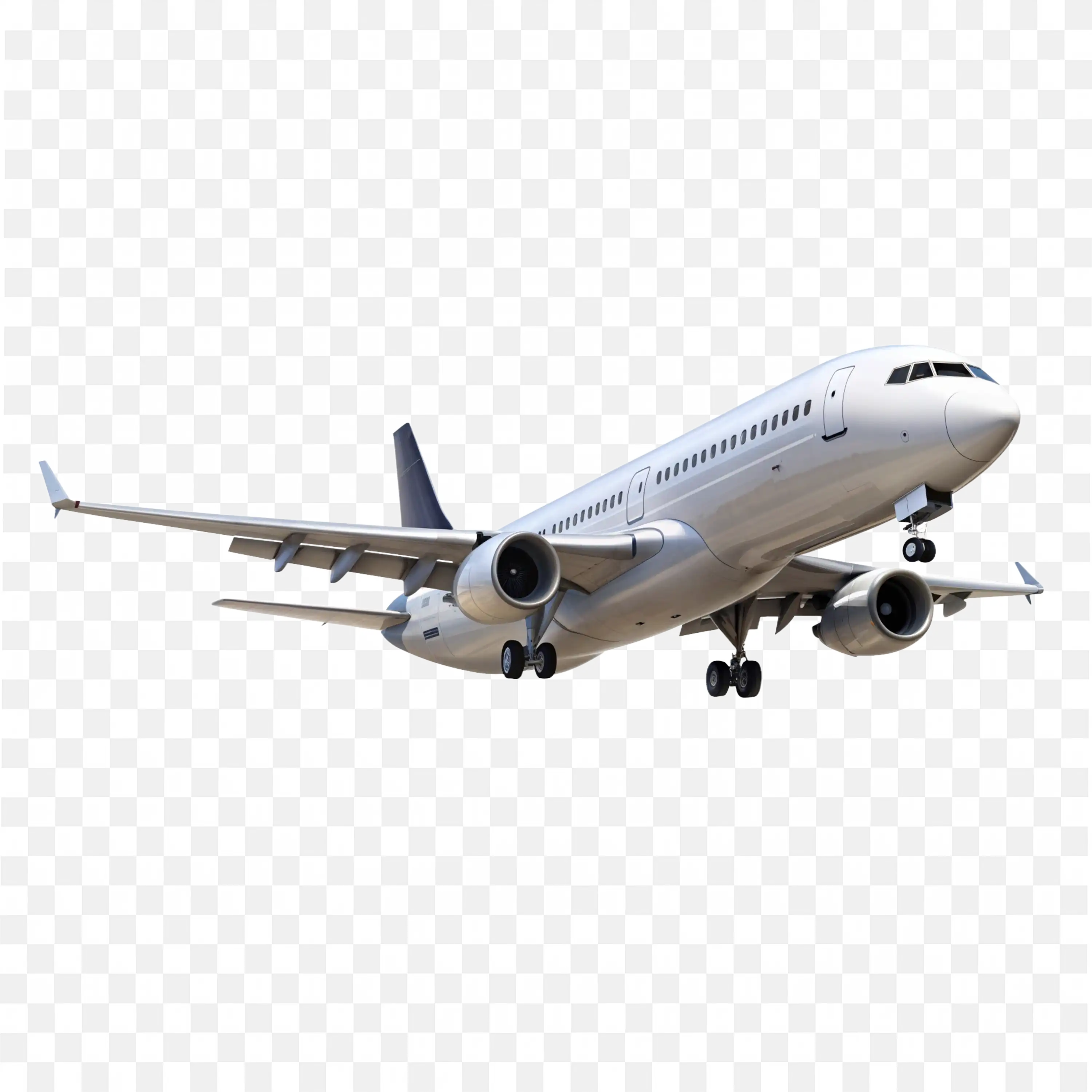 Large Passenger Aircraft with Engines and Gear Visible PNG