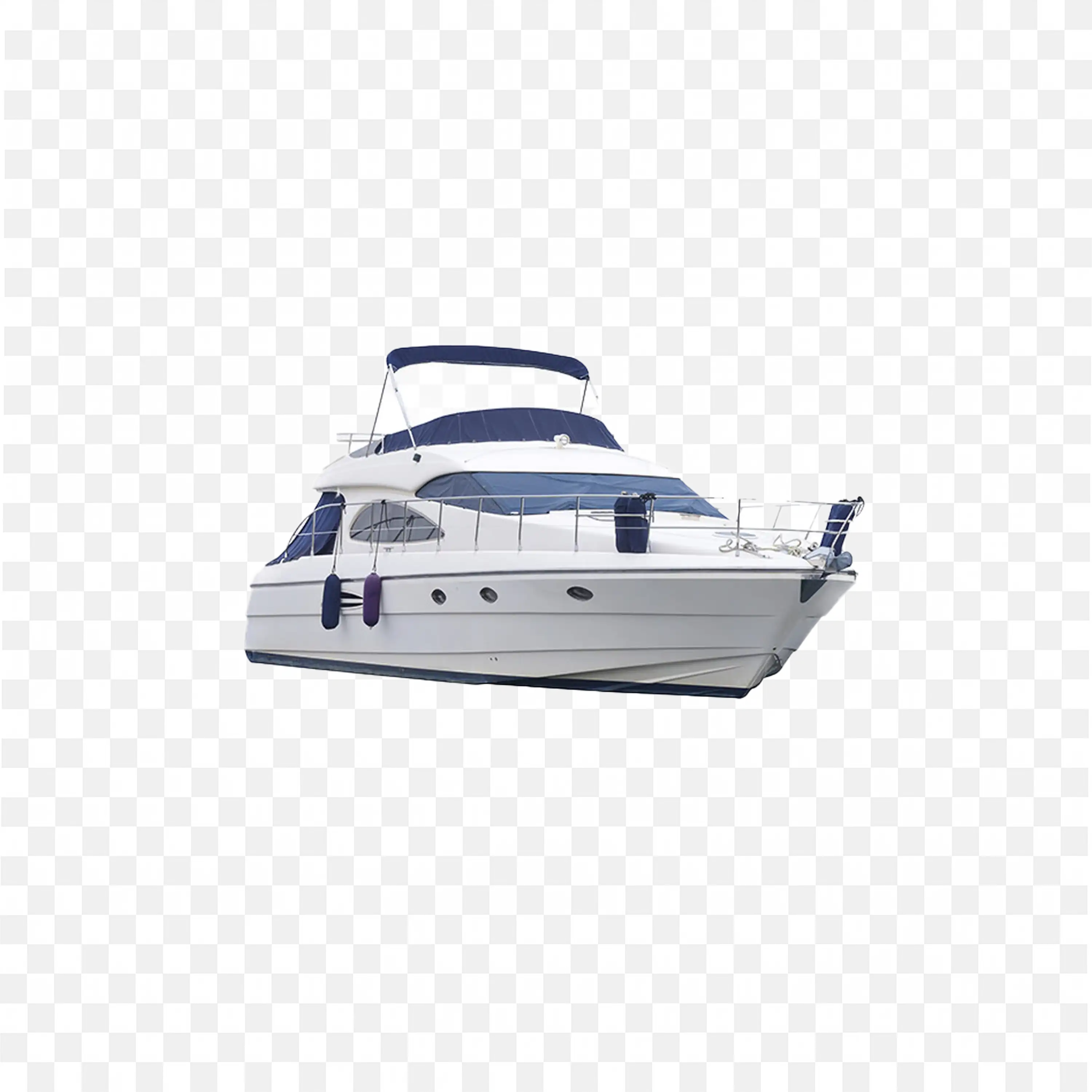 Mid Size Motor Yacht with Double Decks and Radar Free PNG