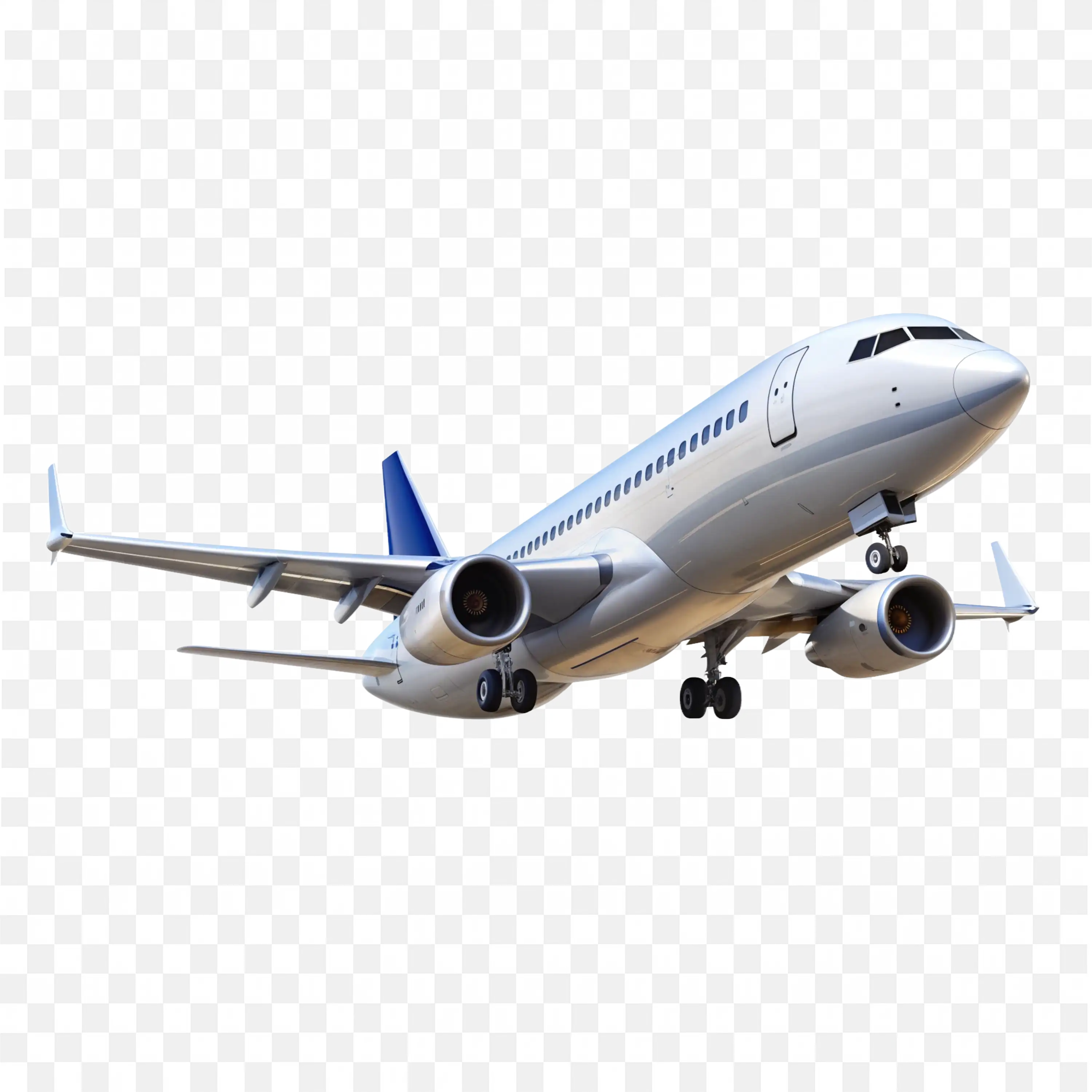 Modern Airplane Taking off with Landing Gear Down PNG Image