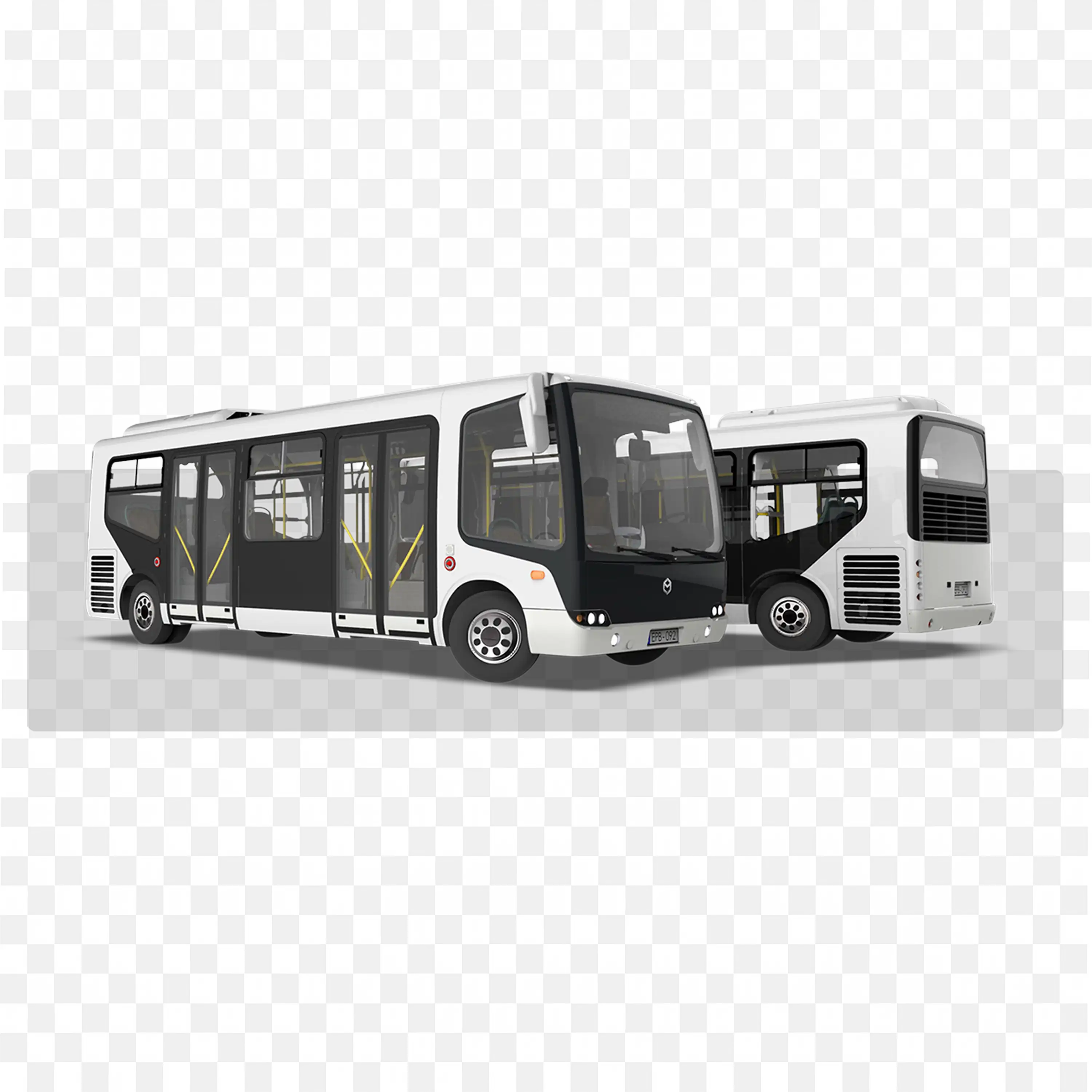 Modern Black and White City Bus Visual PNG Image Download