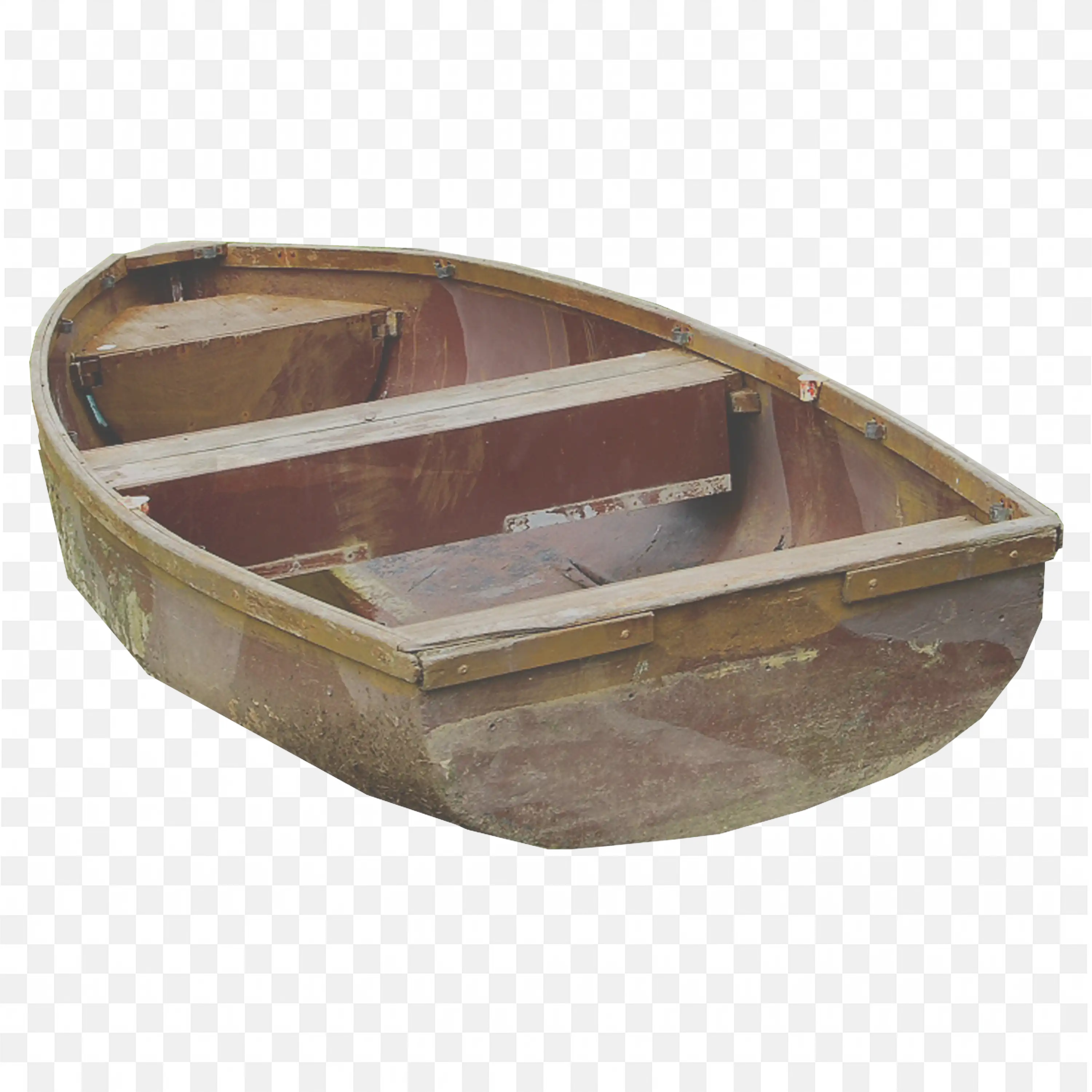 Old Worn Paint Wooden Rowboat Free PNG Download Image