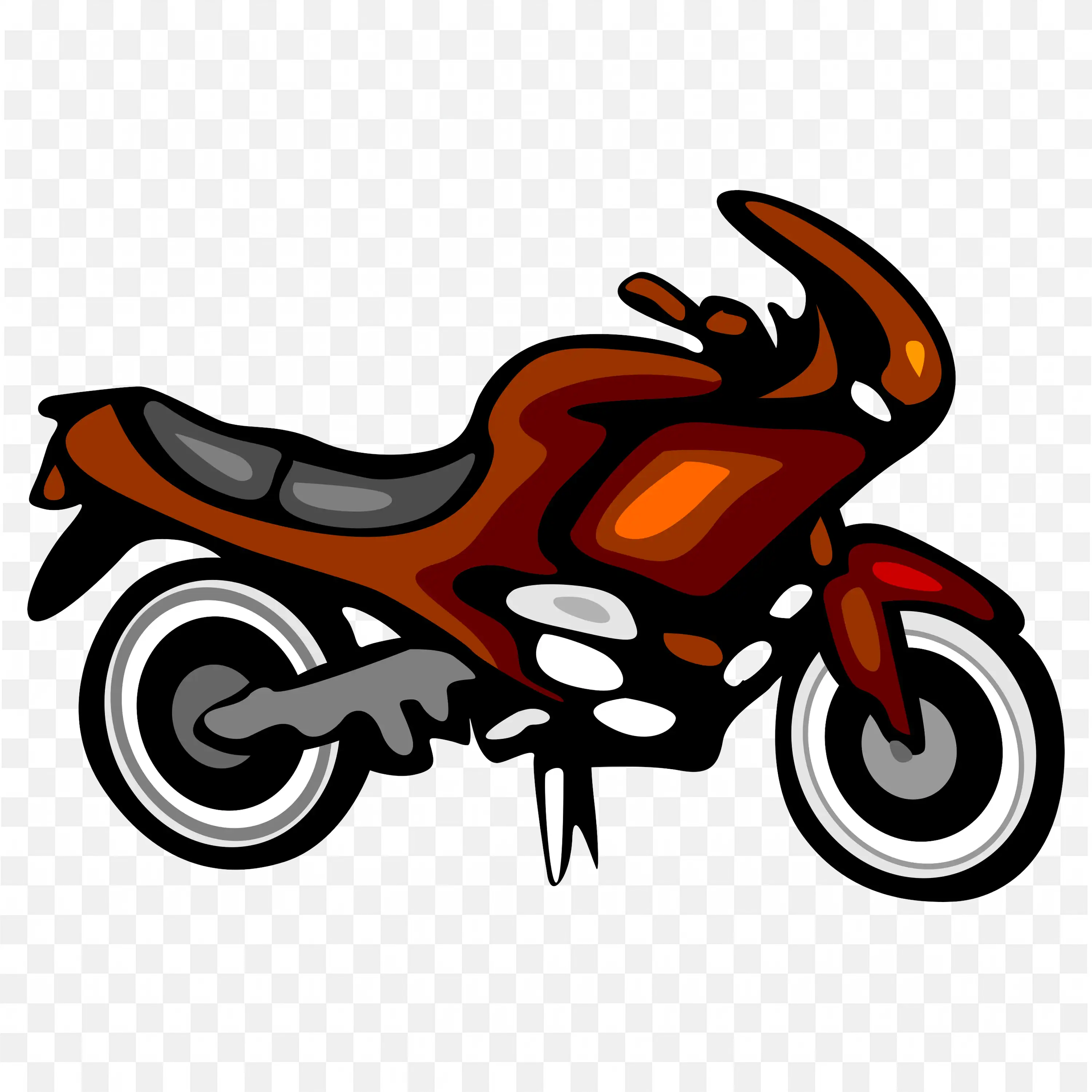 Red Sport Motorcycle With Black and Silver Details Free PNG