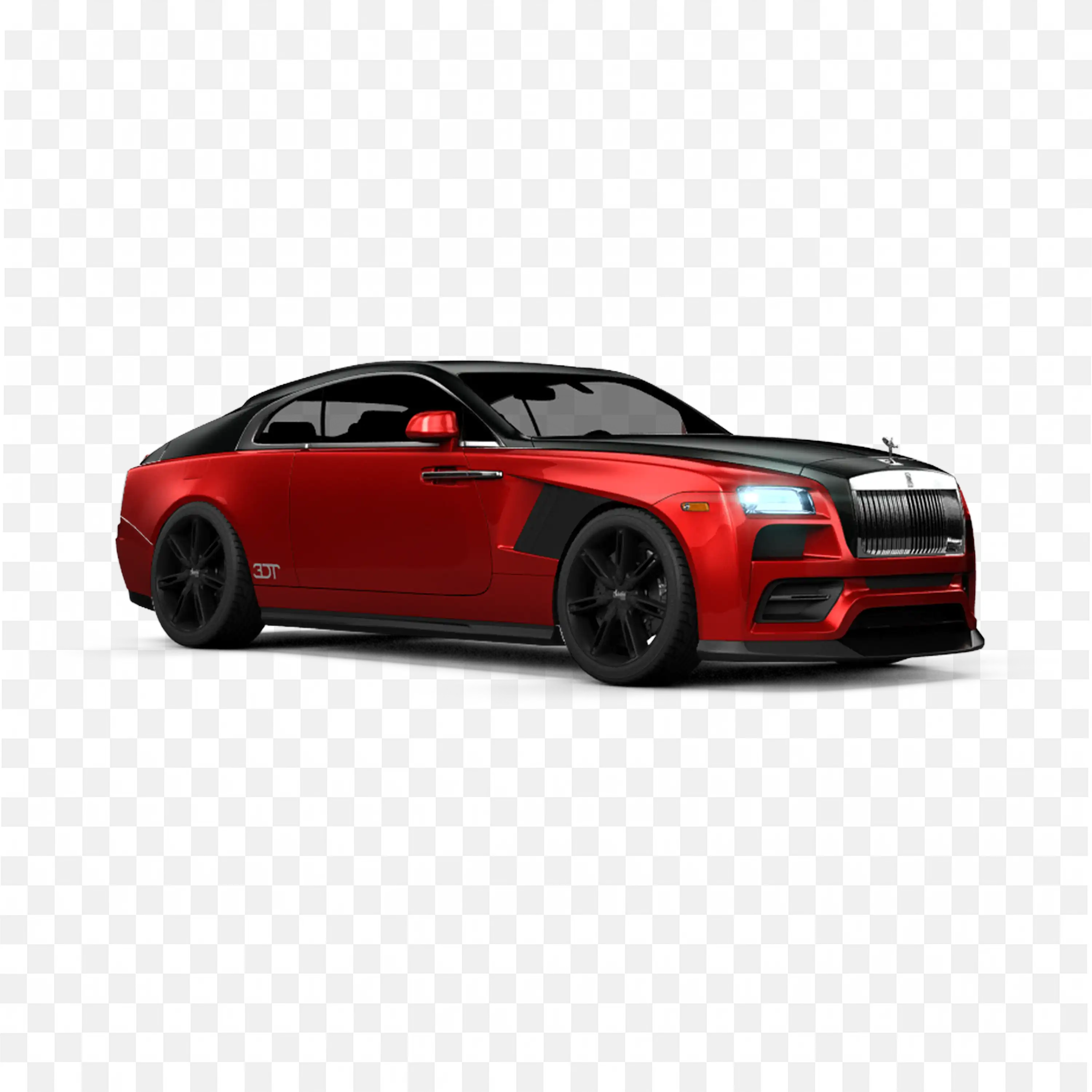Rolls Royce Wraith Red Stylish Car with Black Wheels PNG
