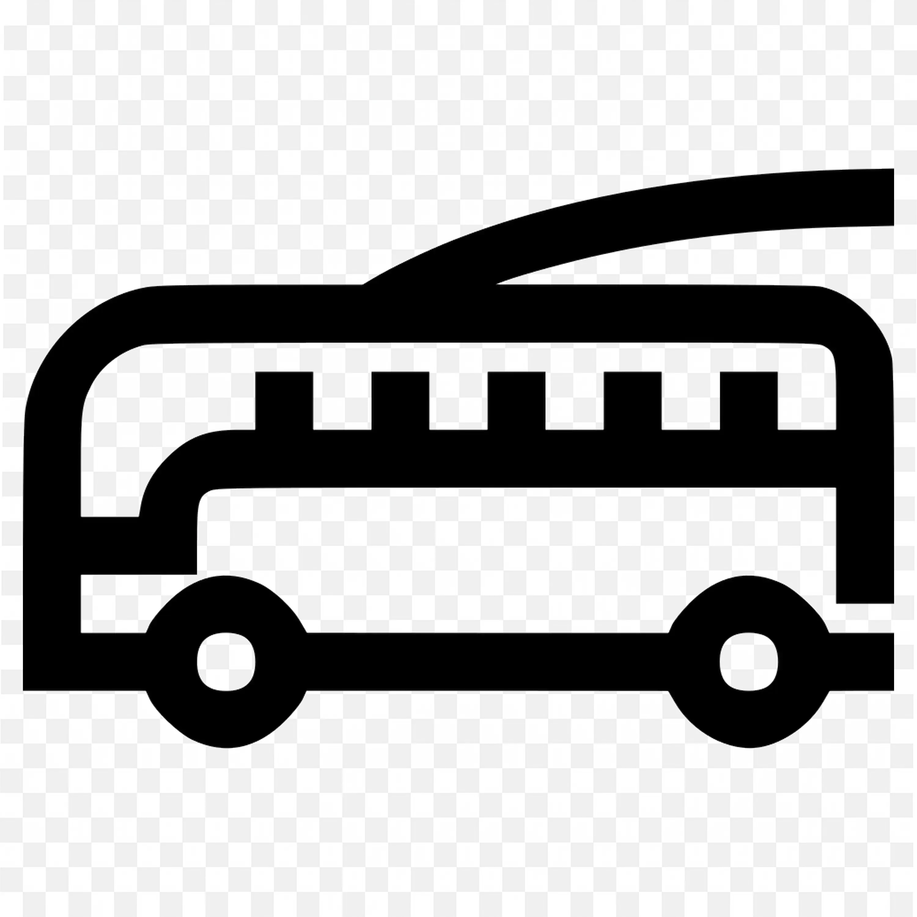 Simple Shadow Image Icon Of Trolleybus with Poles Free PNG