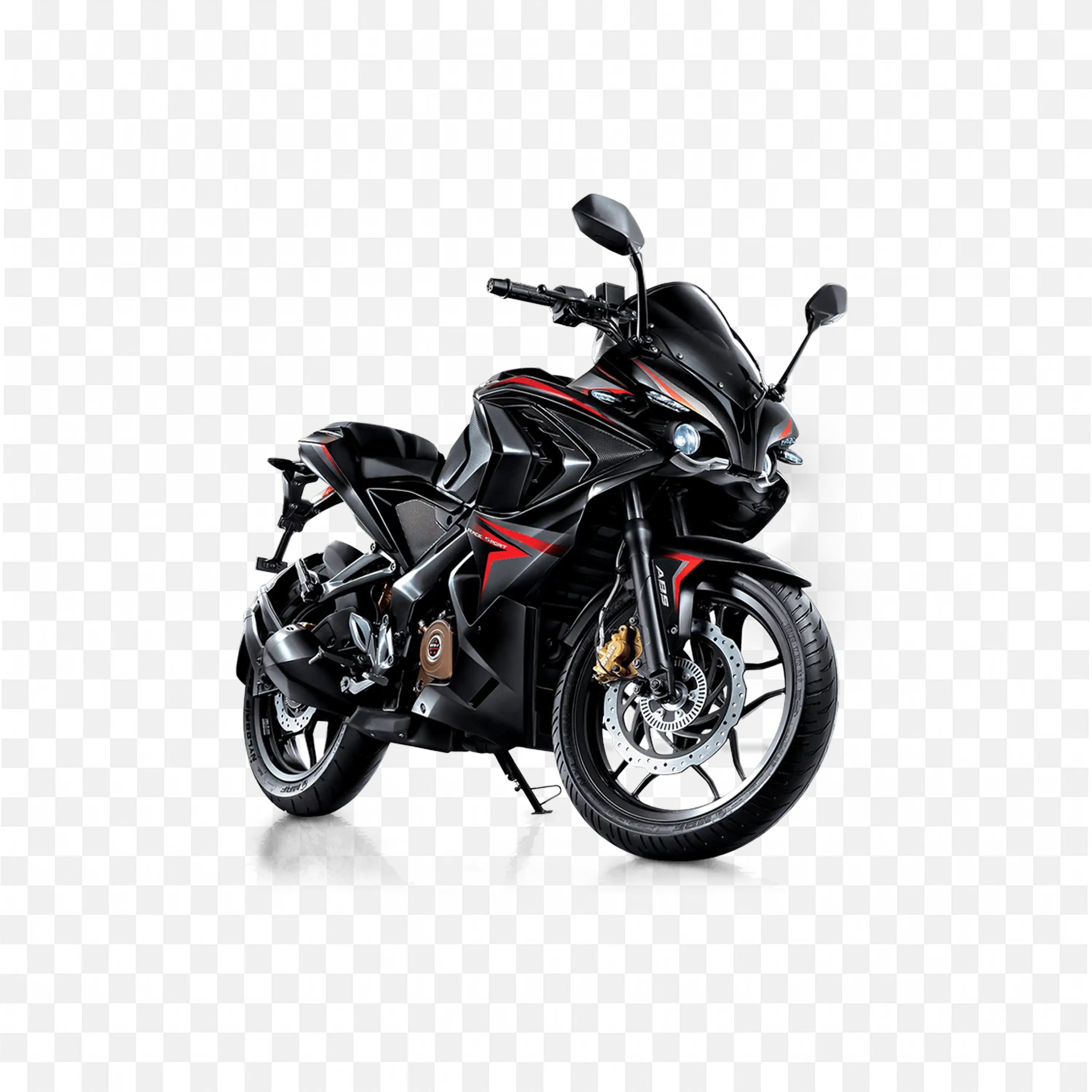 Sleek Black Sport Bajaj Pulsar Rs200 Motorcycle PNG Download