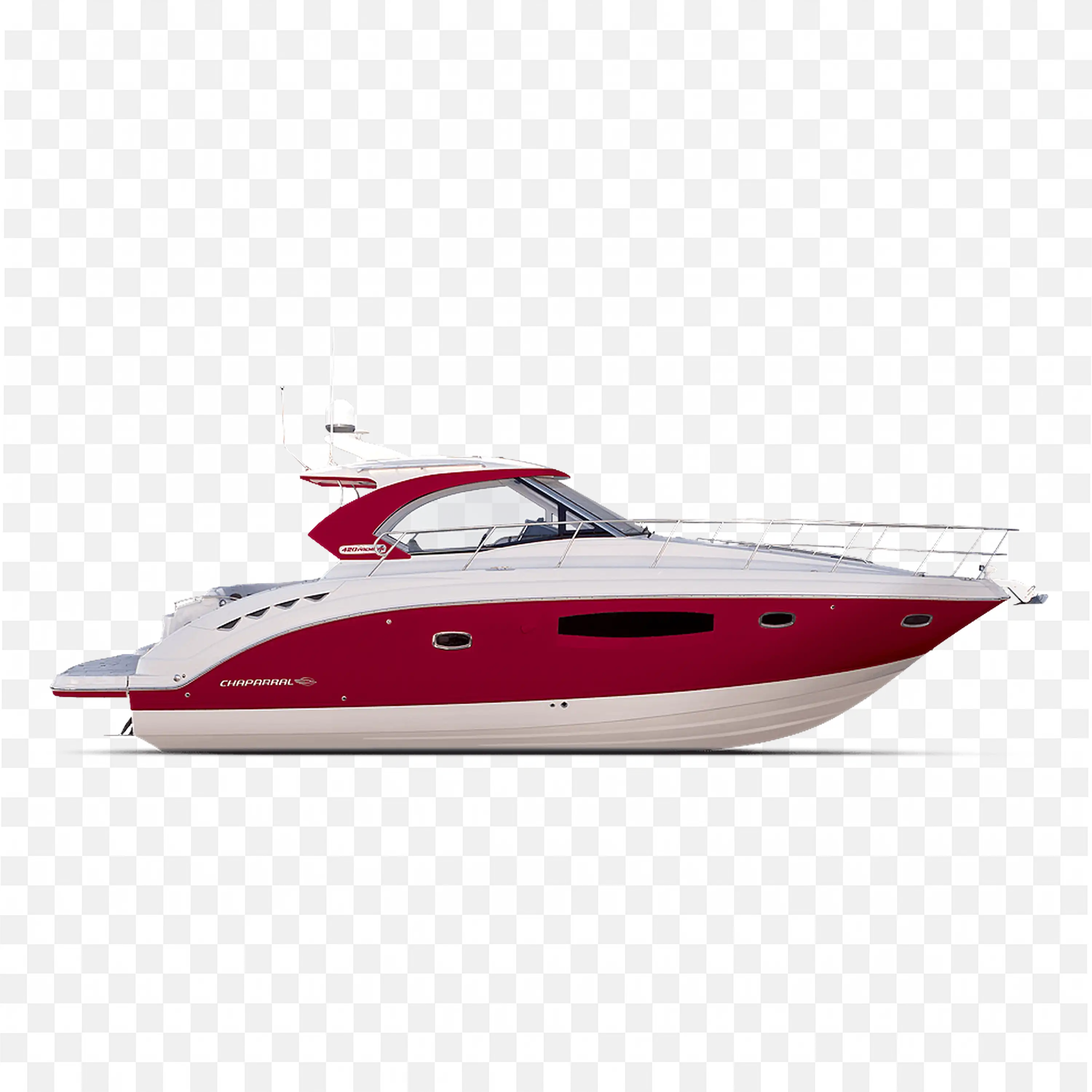 Sleek Red and White Motorboat Designed for High Speed PNG
