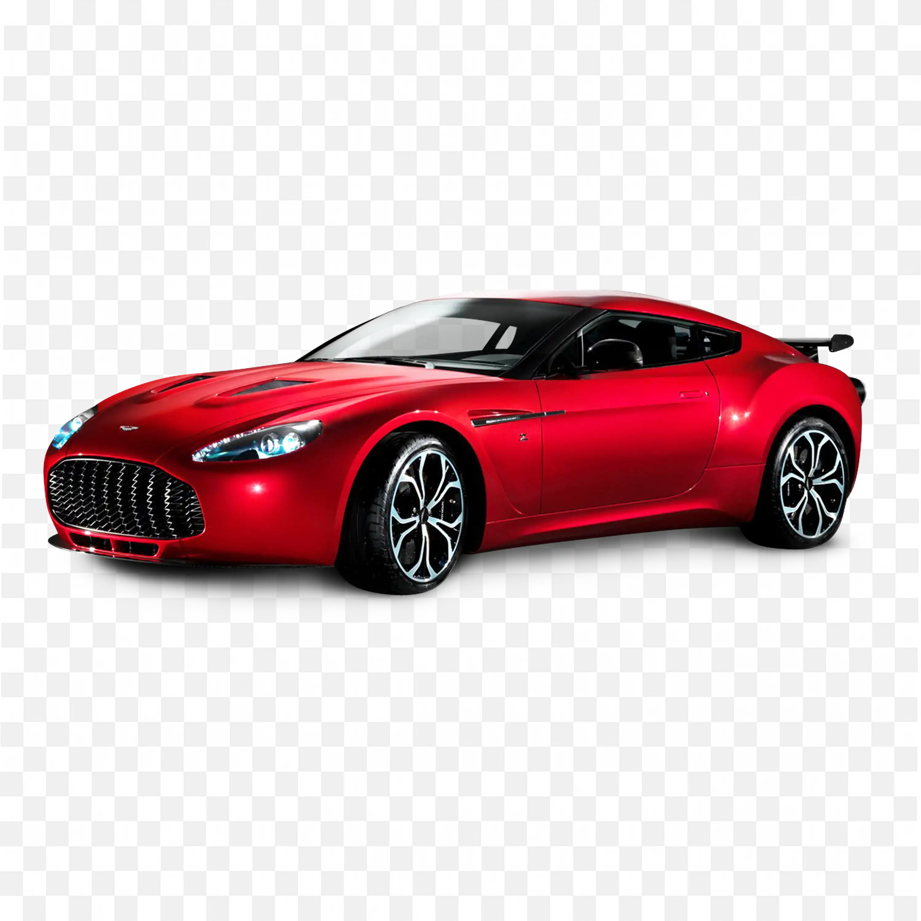 Sleek Red Aston Martin V12 Zagato Car for Luxury Travel PNG