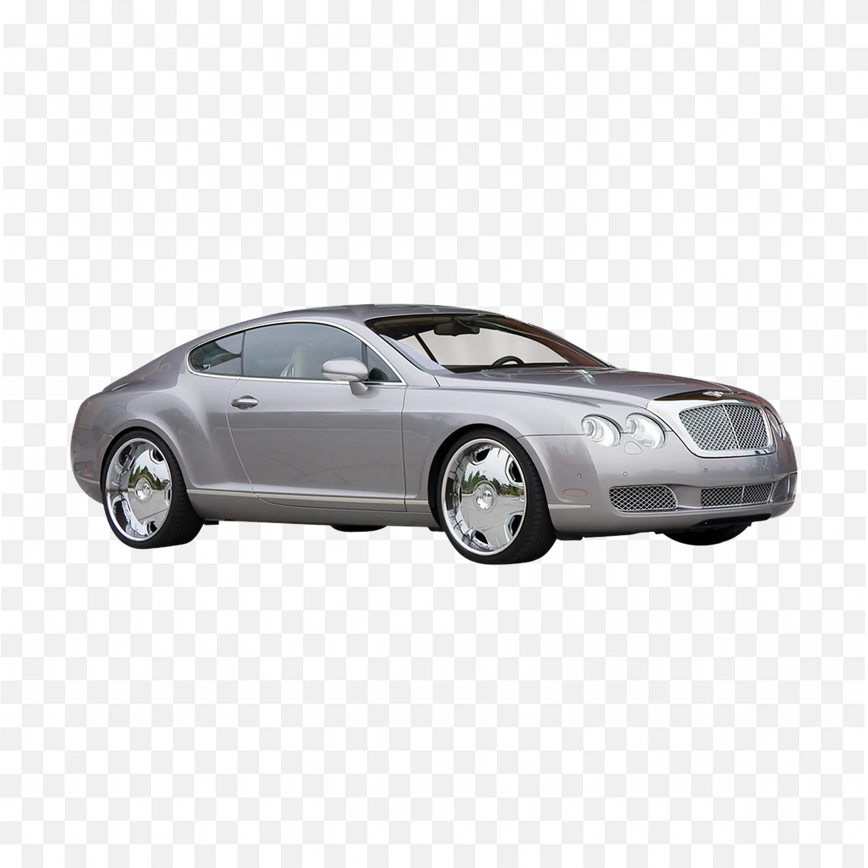 Sleek Silver Luxury Bentley Continental Gt Car PNG Image