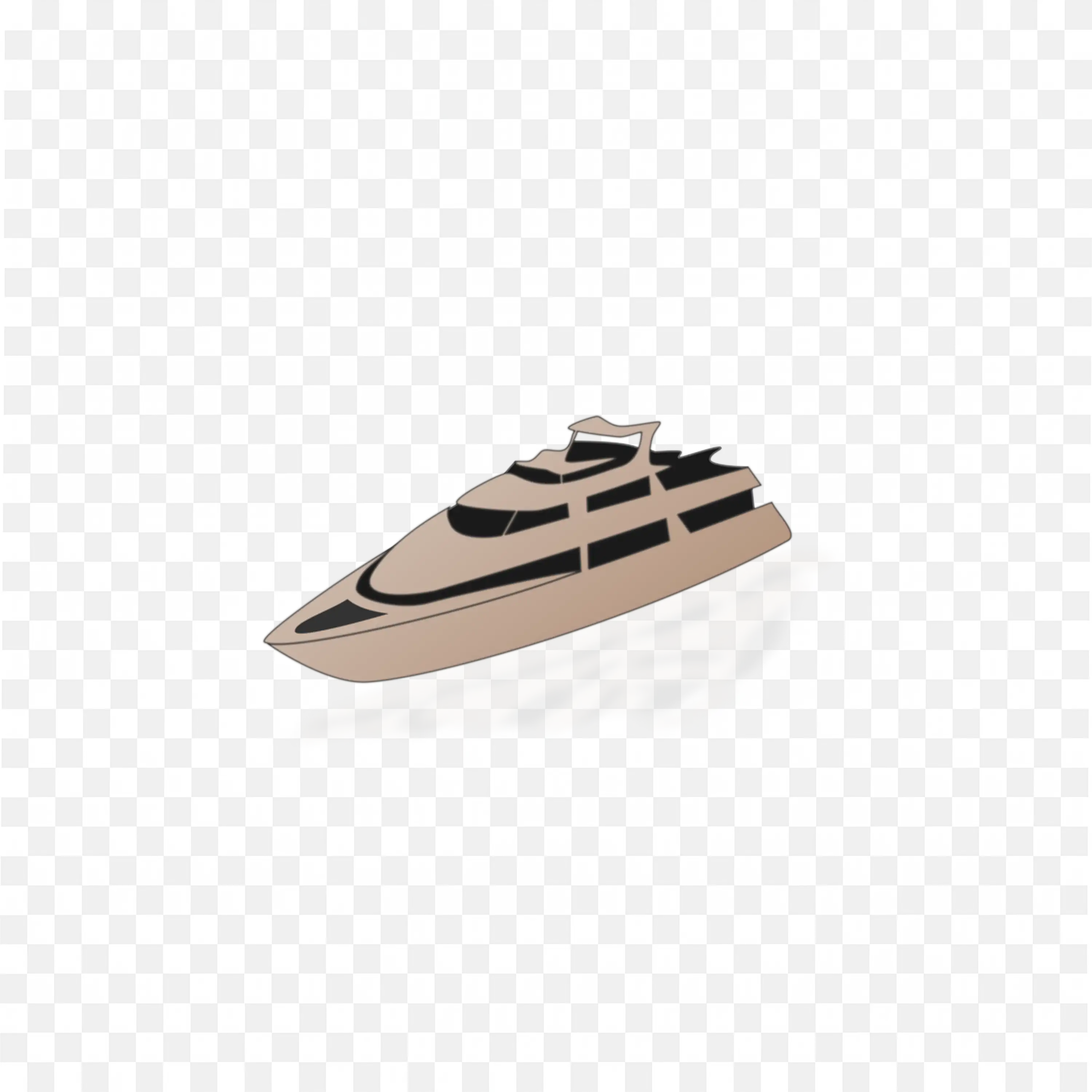 Stylized Yacht Icon with Water Reflection Effect PNG Download