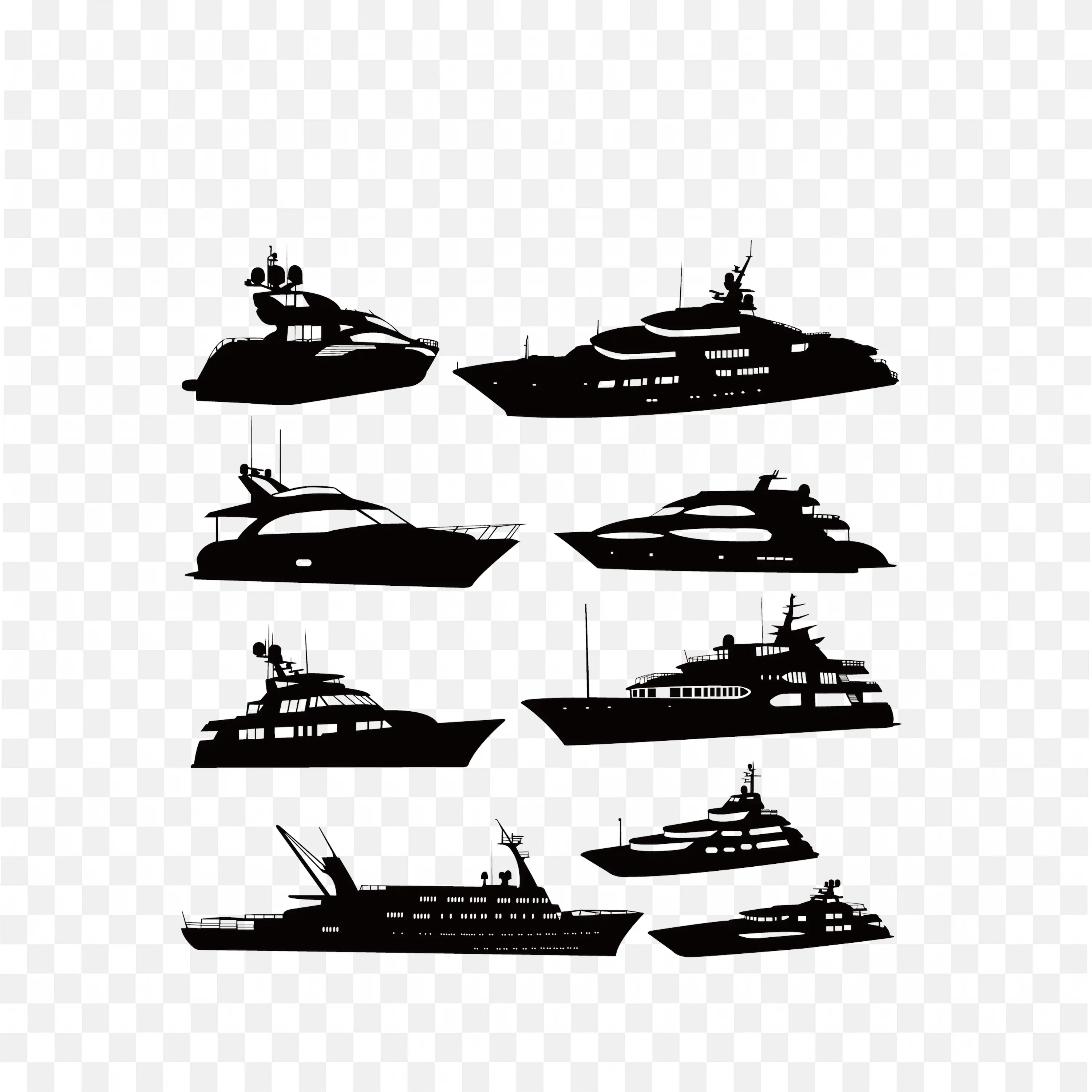 Various Yacht Showing Different Shapes and Sizes PNG