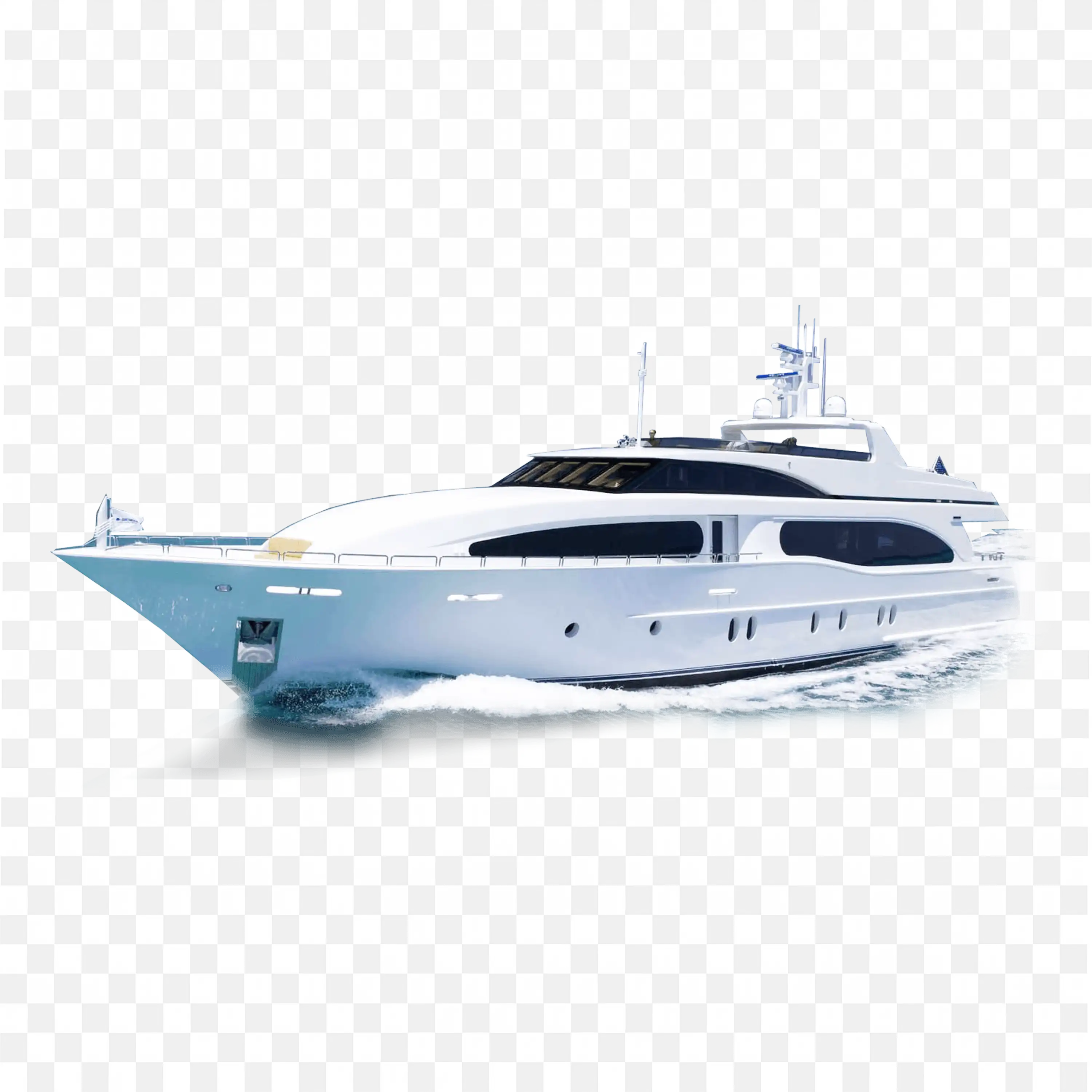 White Yacht Gliding Smoothly in Blue Ocean Waves PNG Image