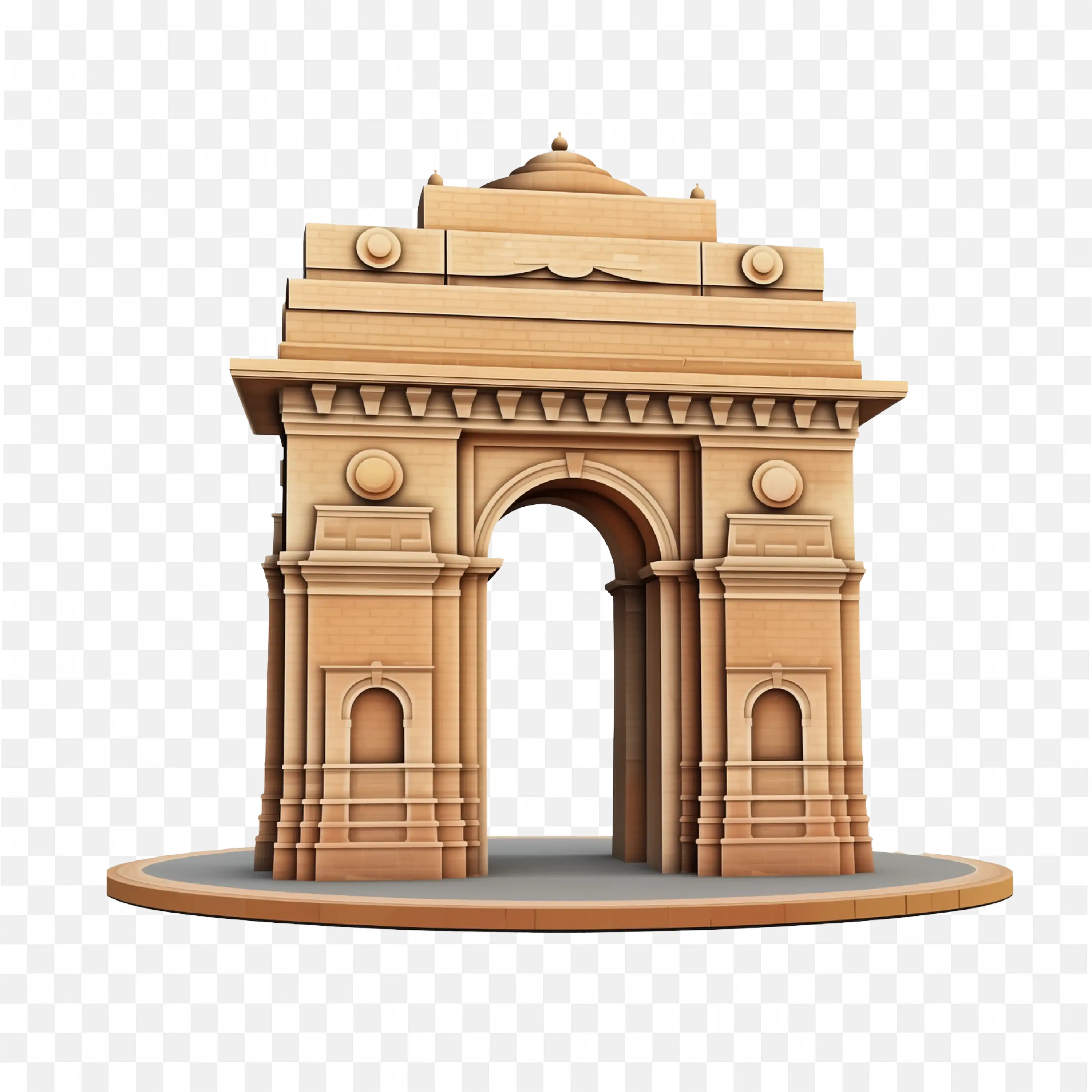 3D Image of the Famous India Gate Monument In Delhi PNG