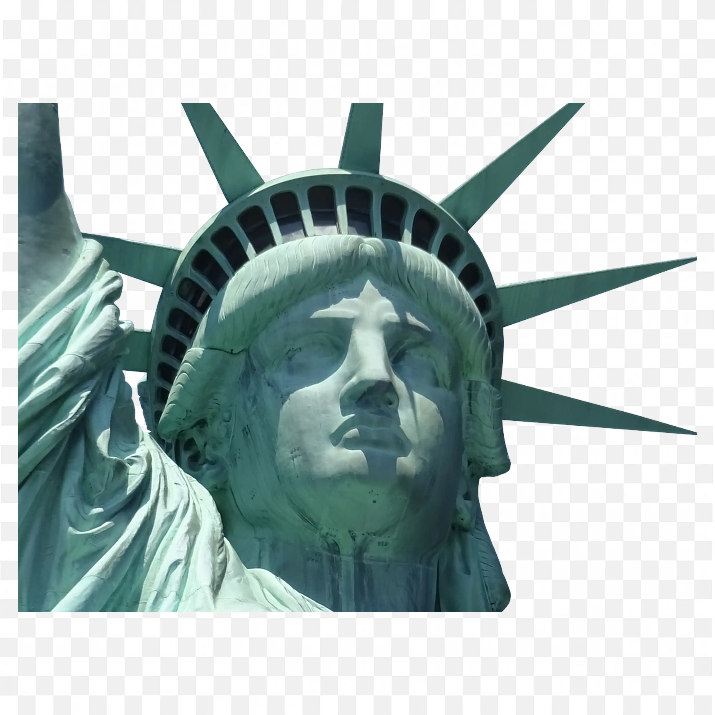 Detail Shot Image of Liberty Statue Face With Crown Spikes