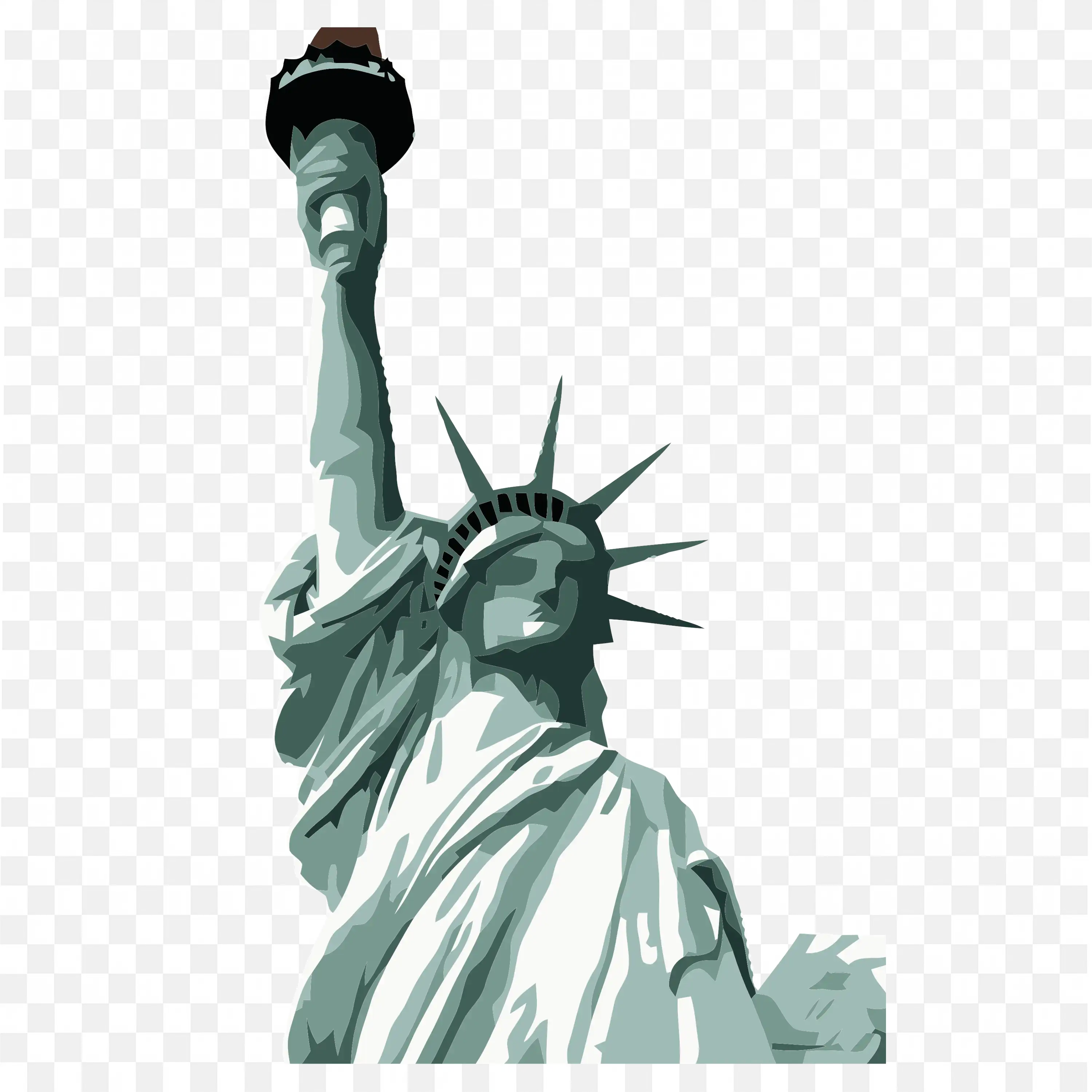 Detailed Vector Art of Liberty Statue In New York City PNG