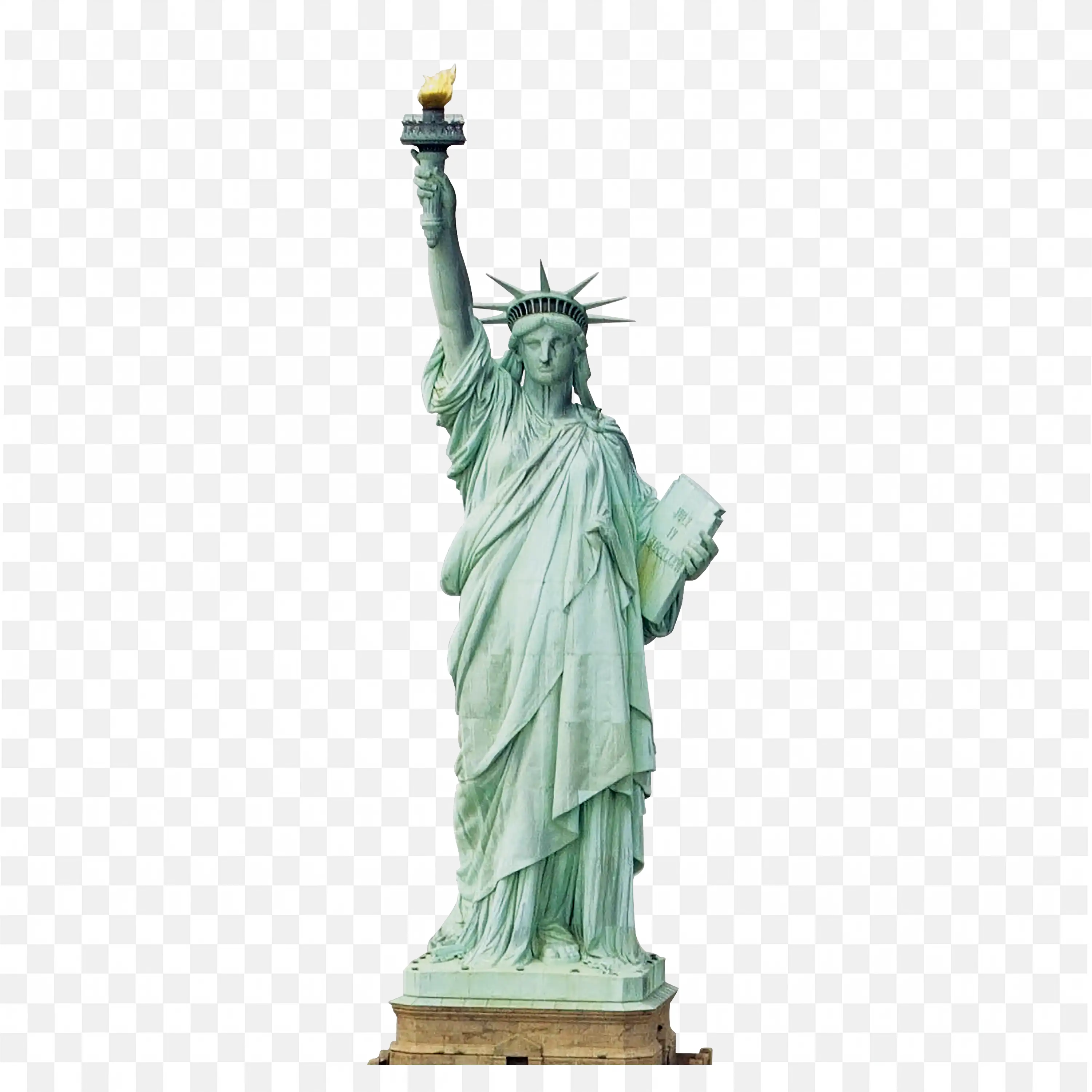 Full Length Image of the Statue of Liberty PNG Download