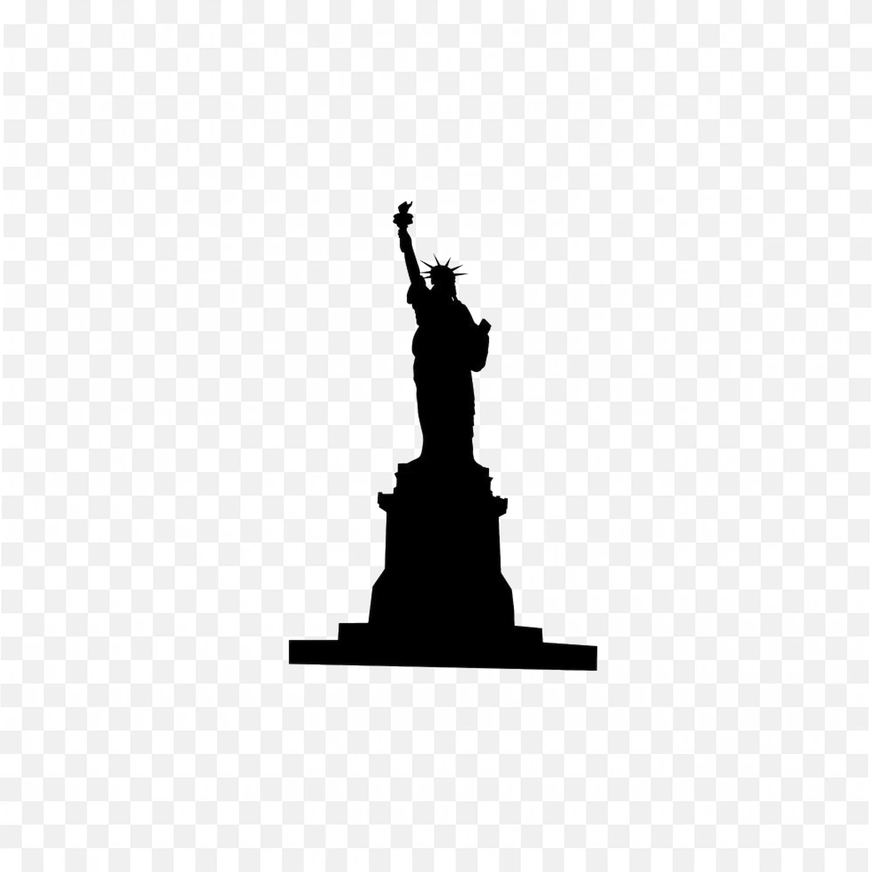 Full Structure Shadow Image of the Statue of Liberty PNG