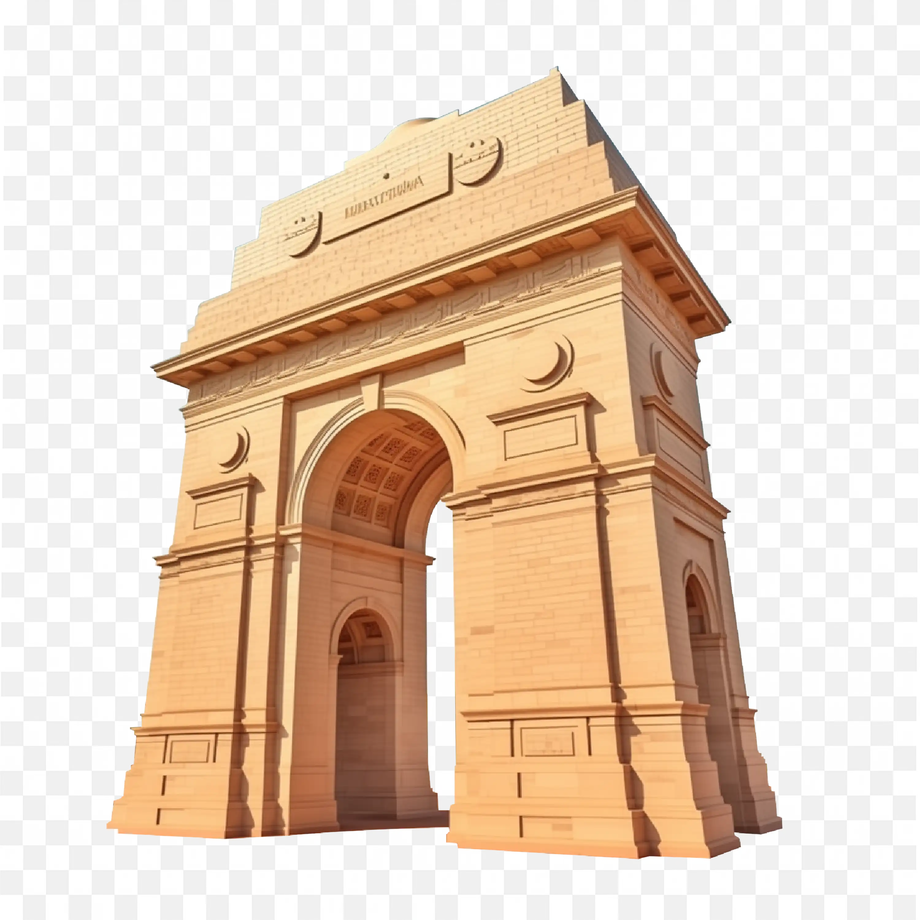 India Gate Highlighting Detailed Carvings and Design PNG