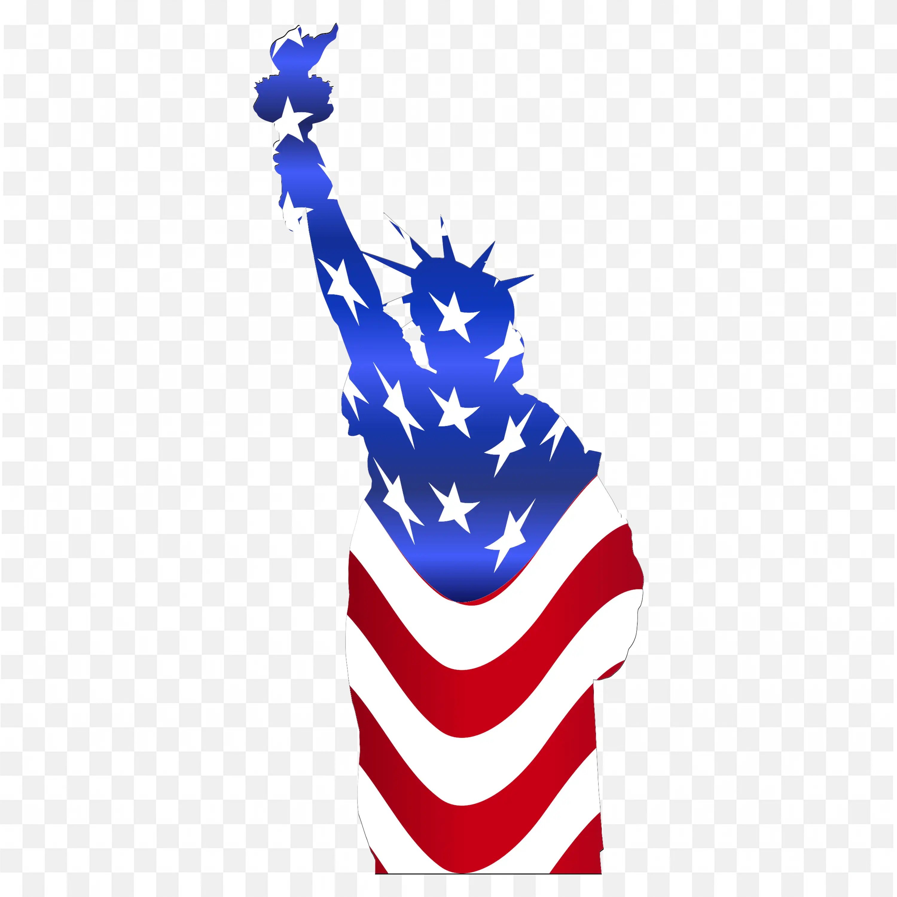 Liberty Statue Filled With American Flag Stars and Stripes