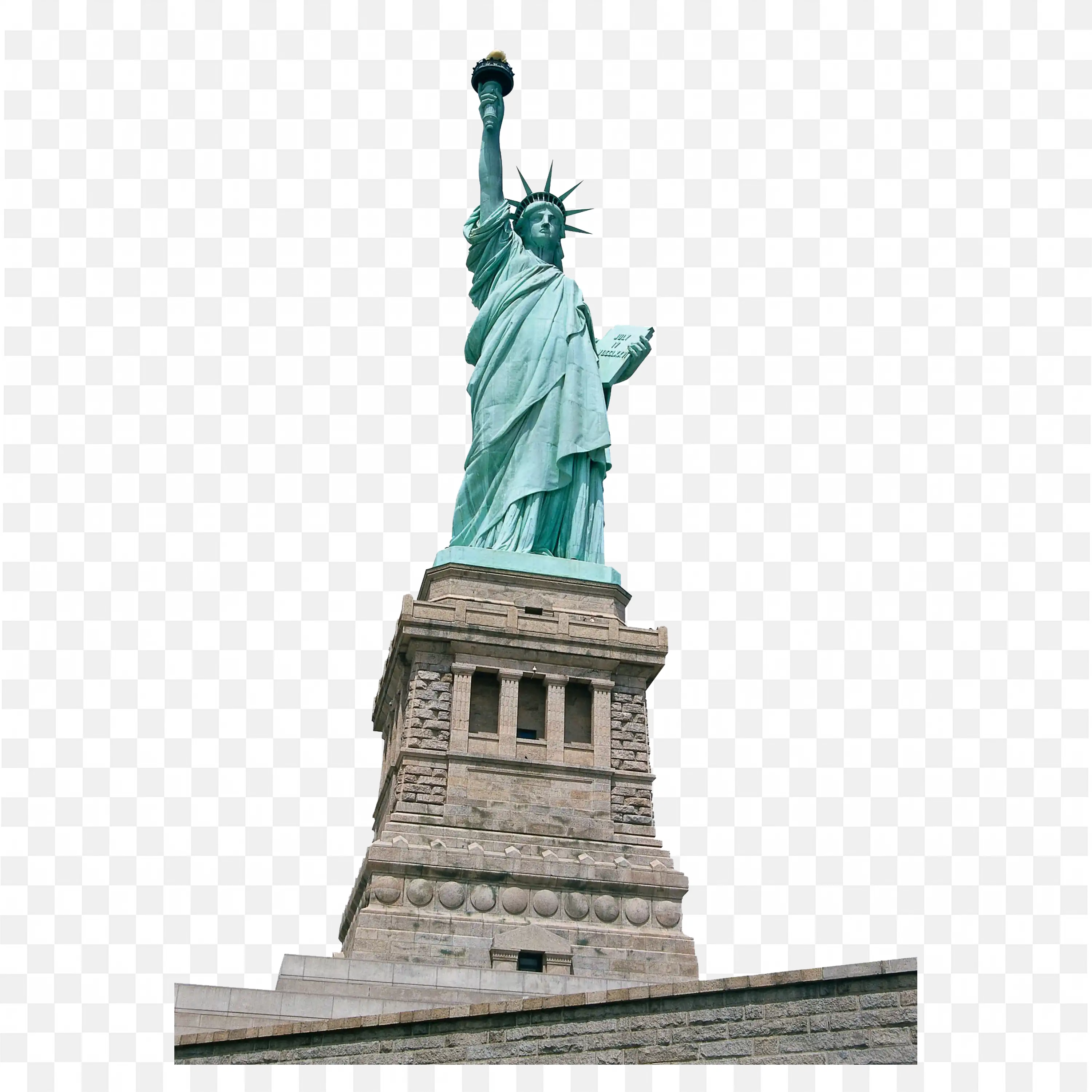 Side View of Statue of Liberty on Foundation In Daylight