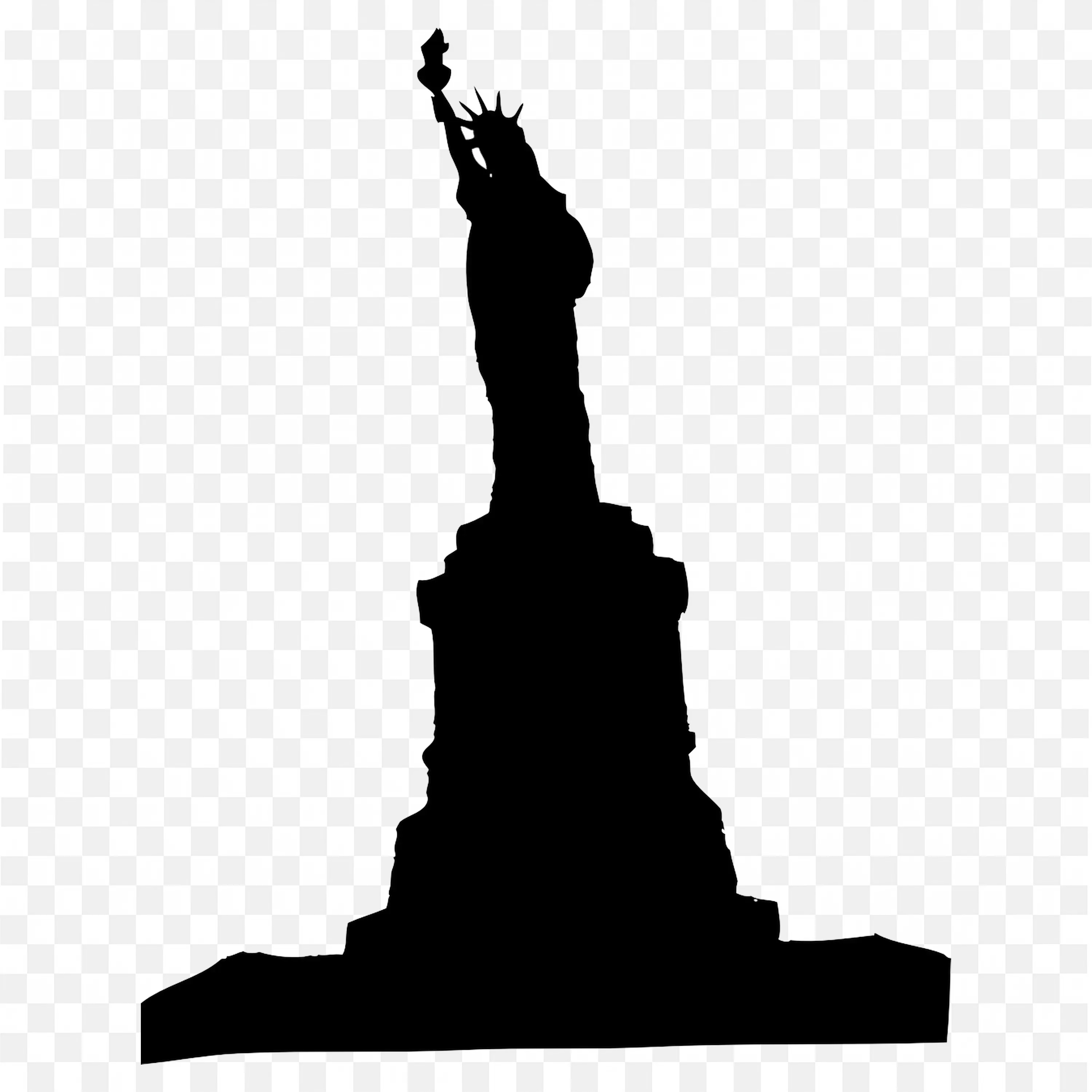Statue of Liberty With Bold Black and White Shadow Free PNG